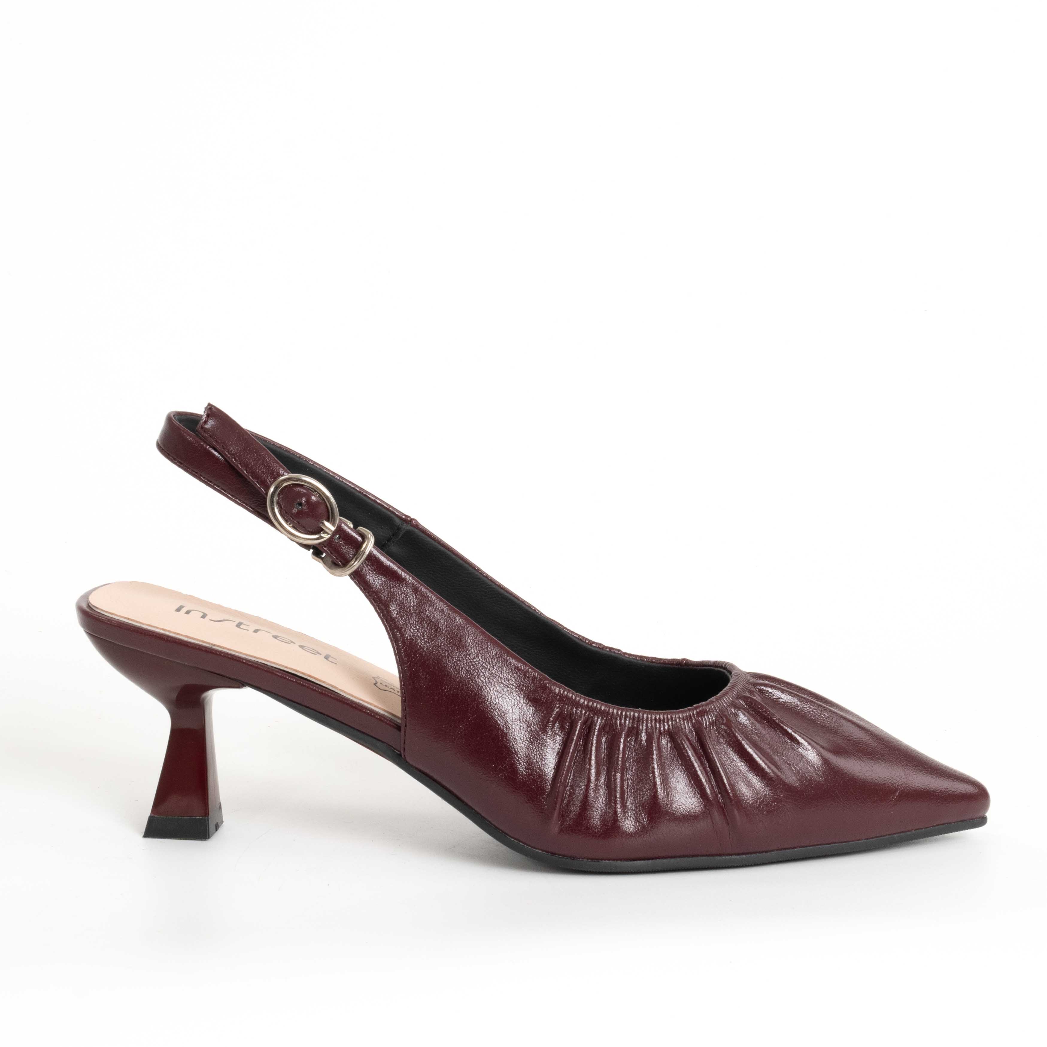 NEW Women high heel pumps with burgundy PU leather