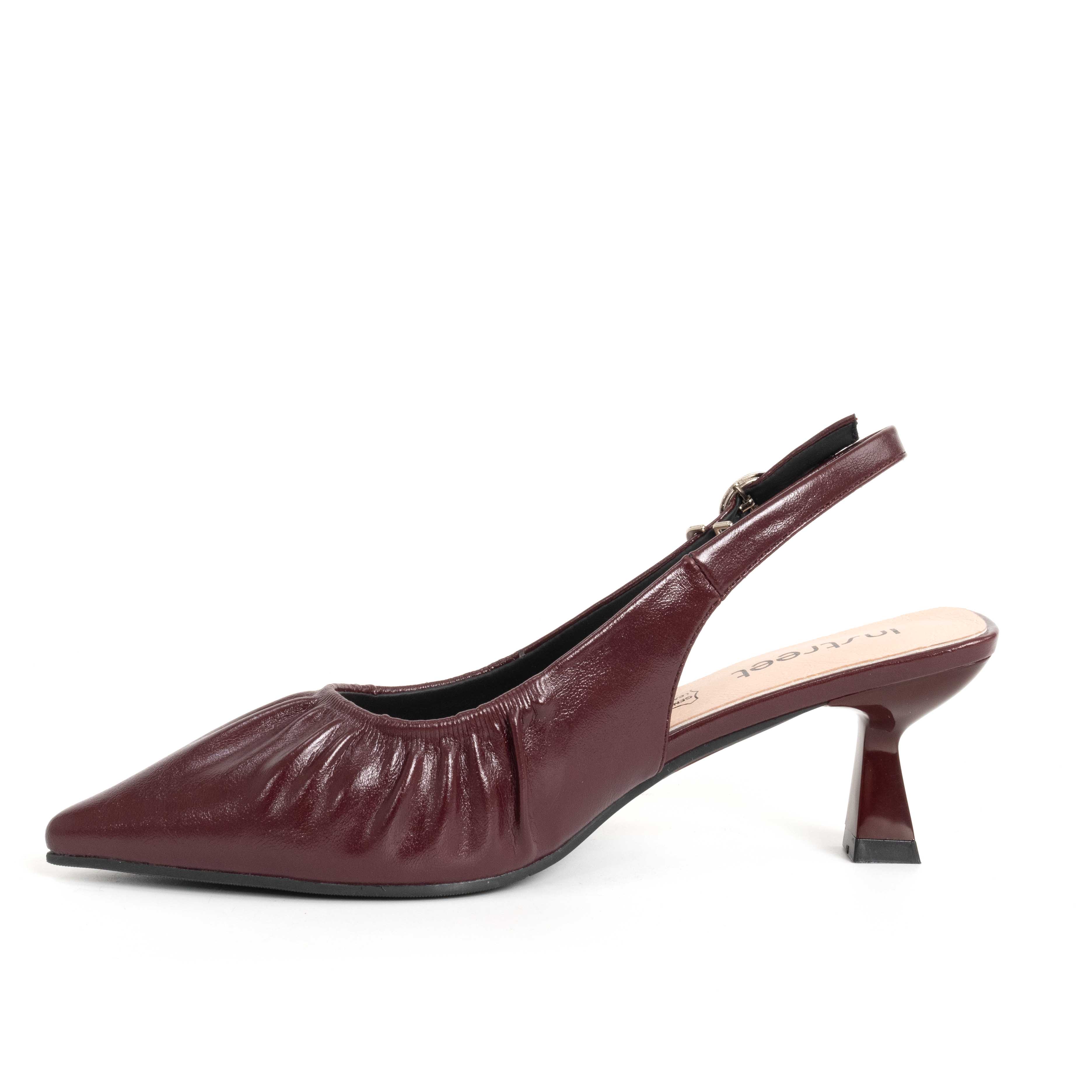 NEW Women high heel pumps with burgundy PU leather
