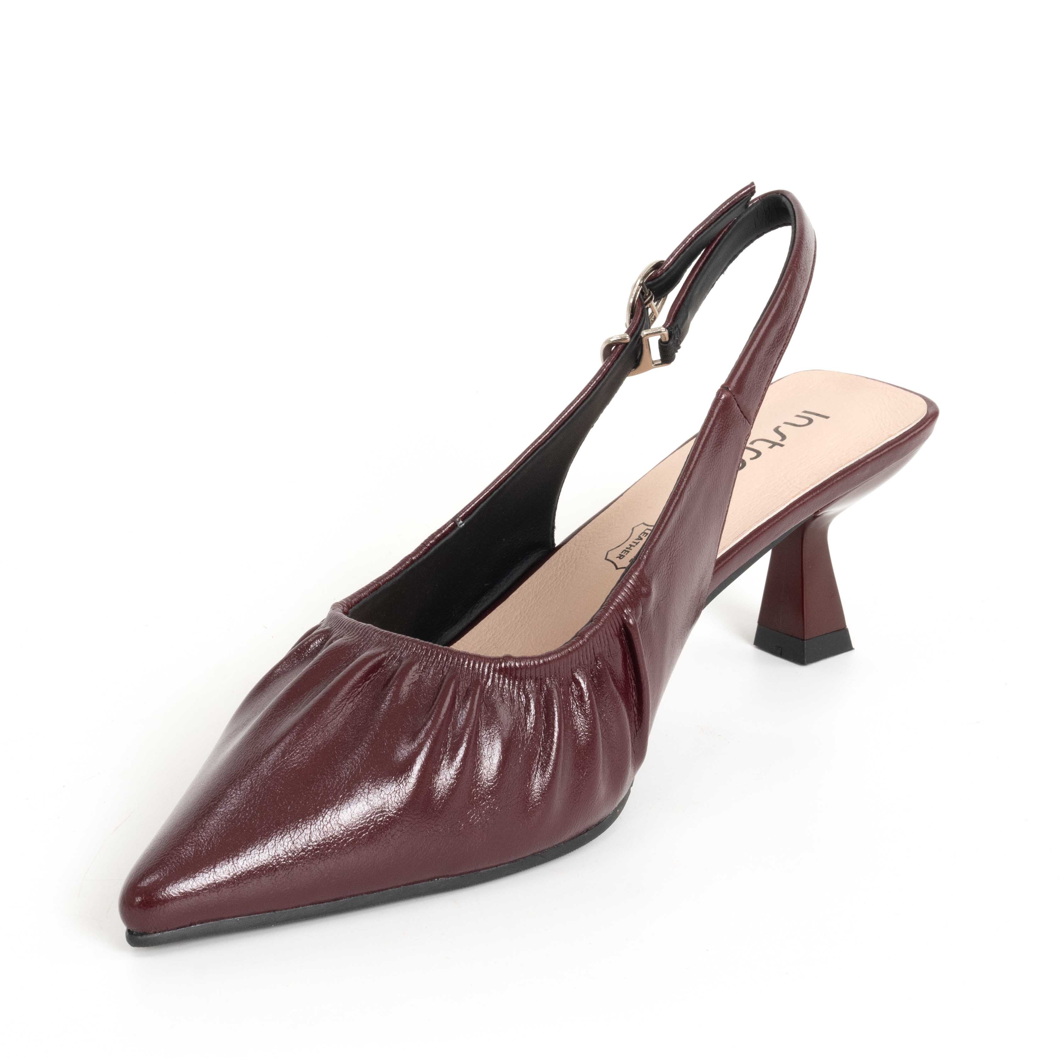NEW Women high heel pumps with burgundy PU leather