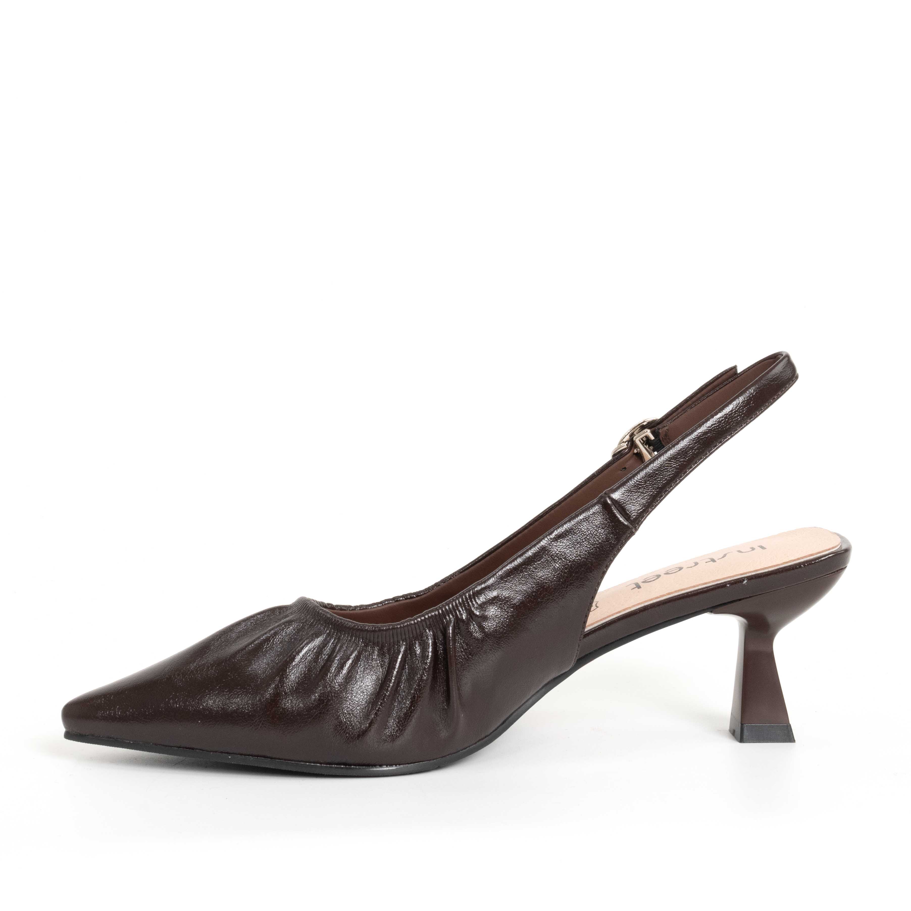 NEW Women high heel pumps with Brown PU leather