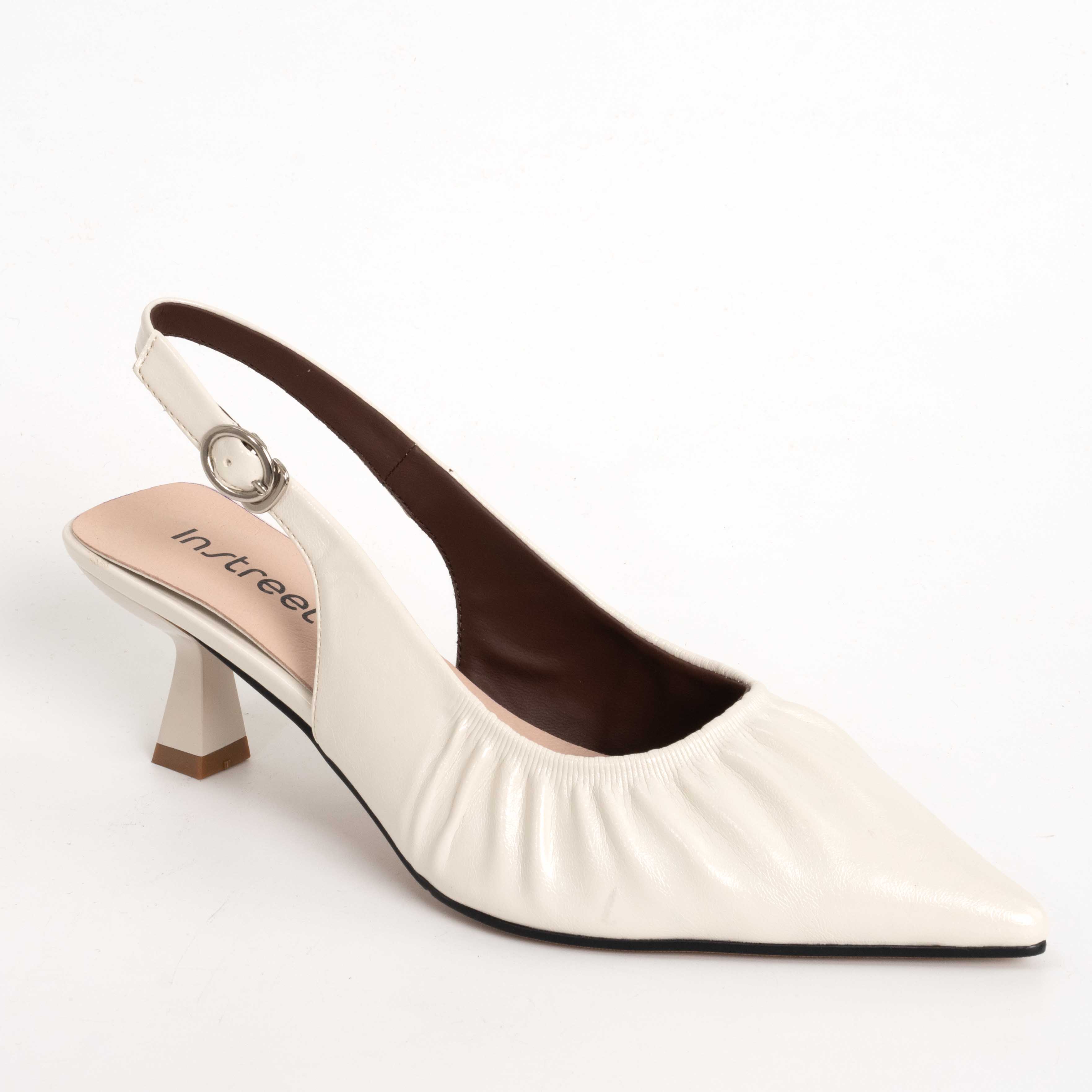 NEW Women high heel pumps with beige PU leather
