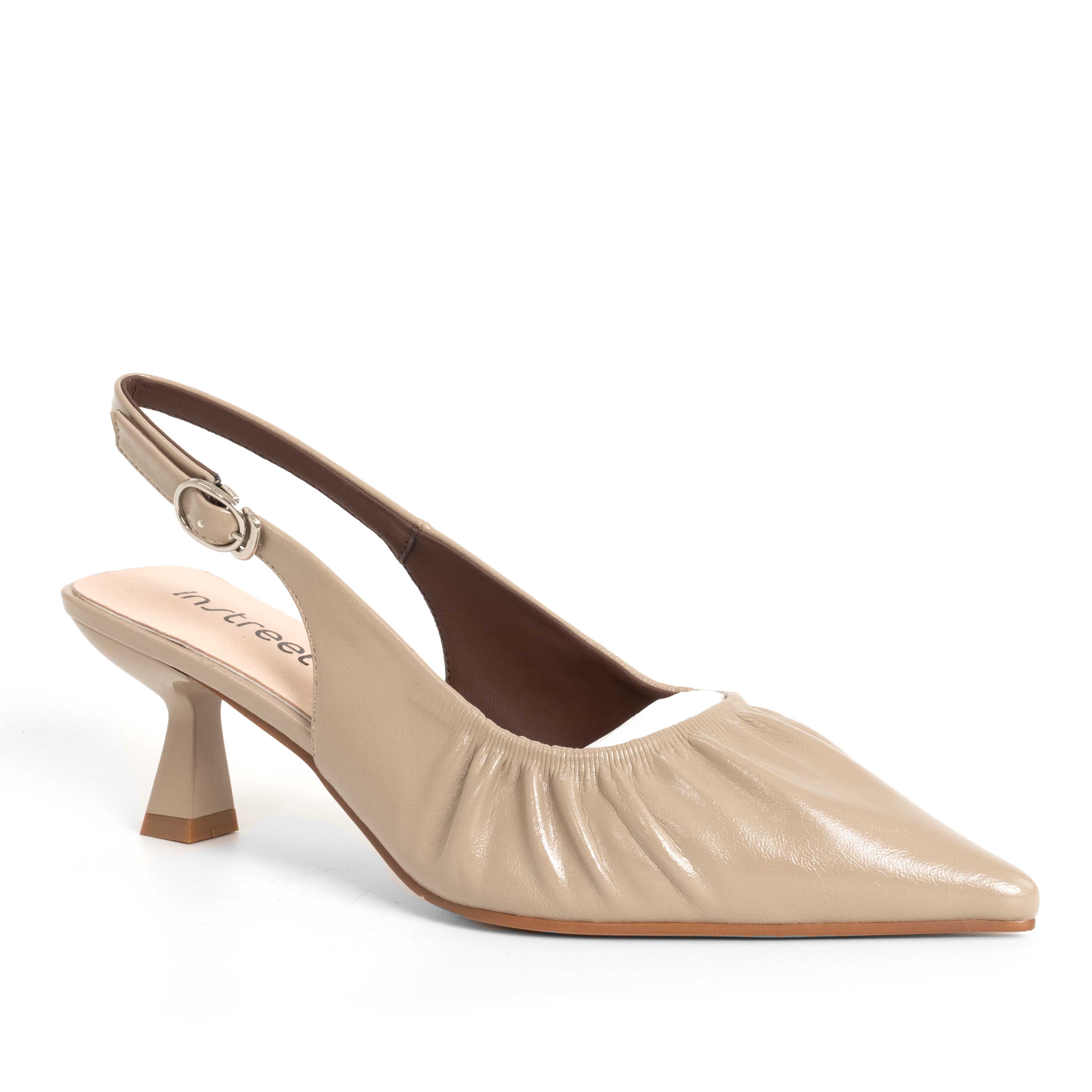 NEW Women high heel pumps with Apricot PU leather