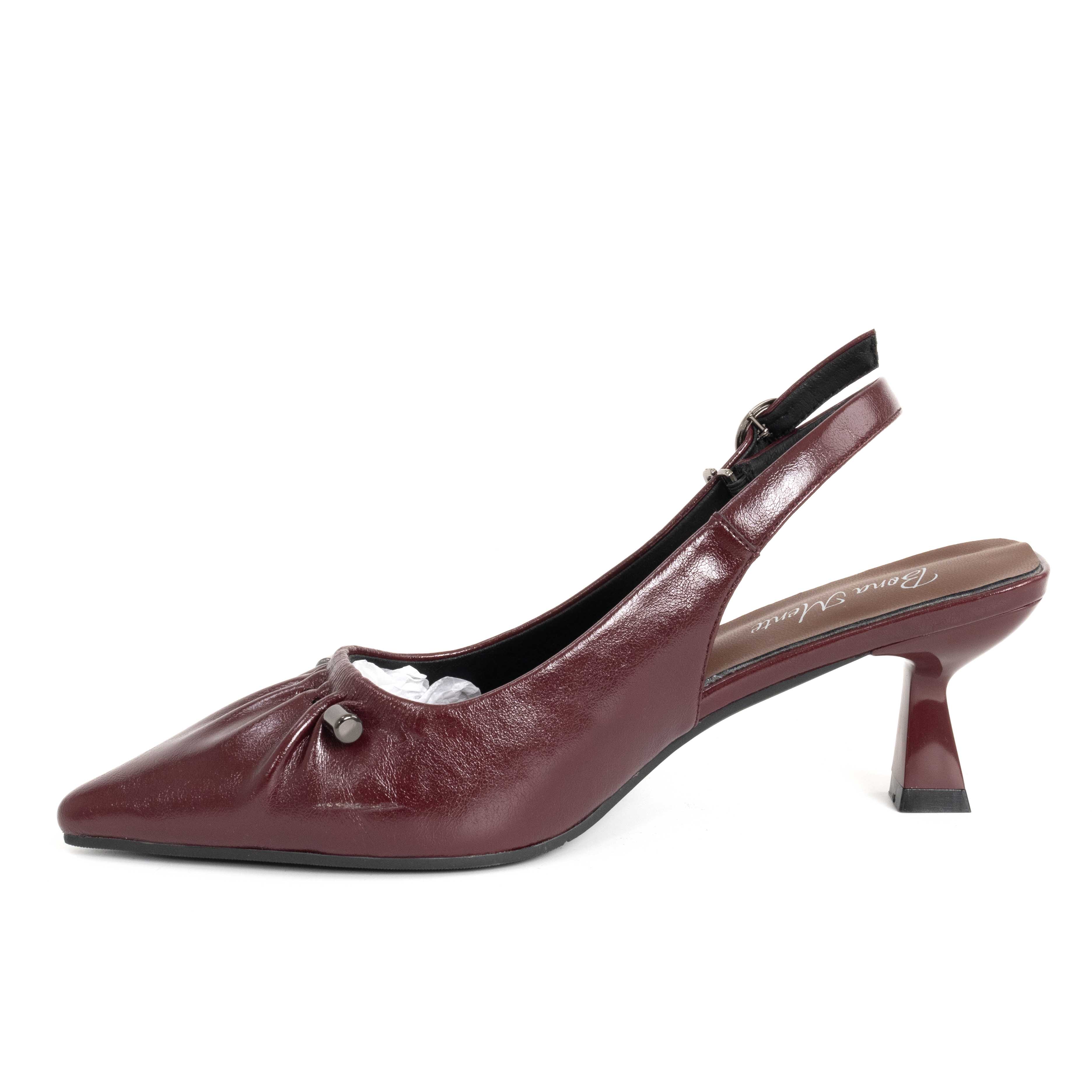 NEW Women high heel pumps with burgundy PU leather