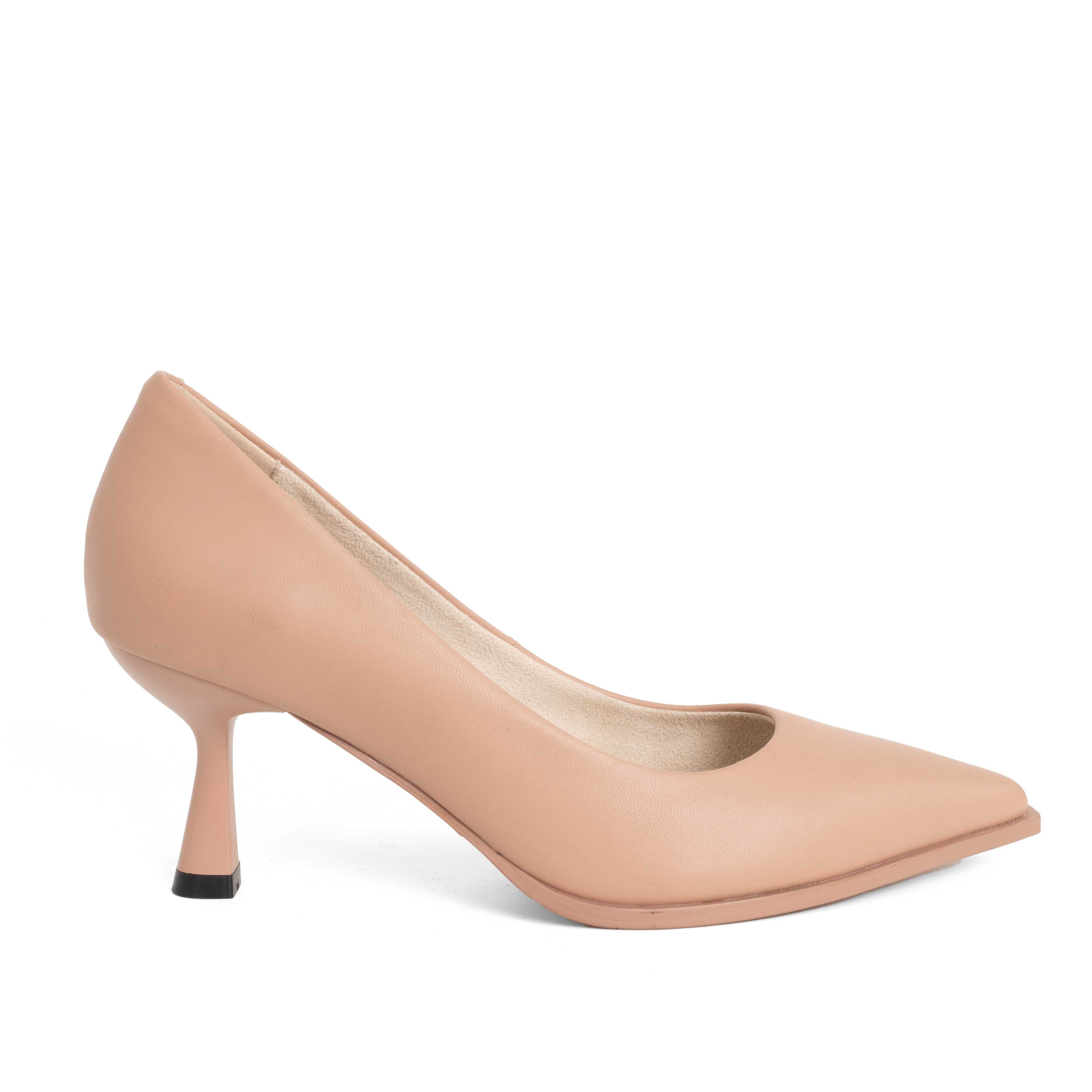NEW Women high heel pumps with Apricot Microfiber action leather