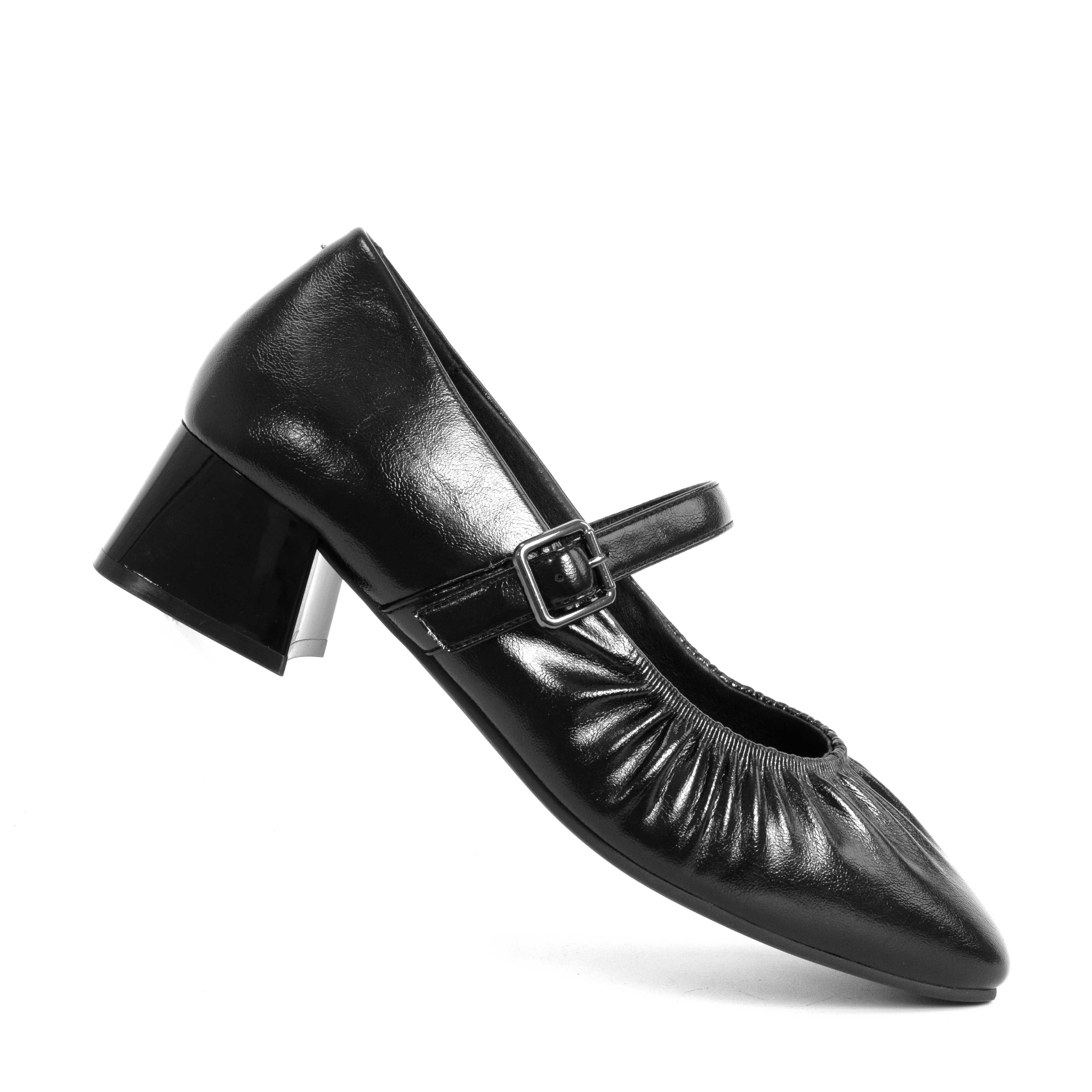 NEW Women high heel pumps with Black PU leather