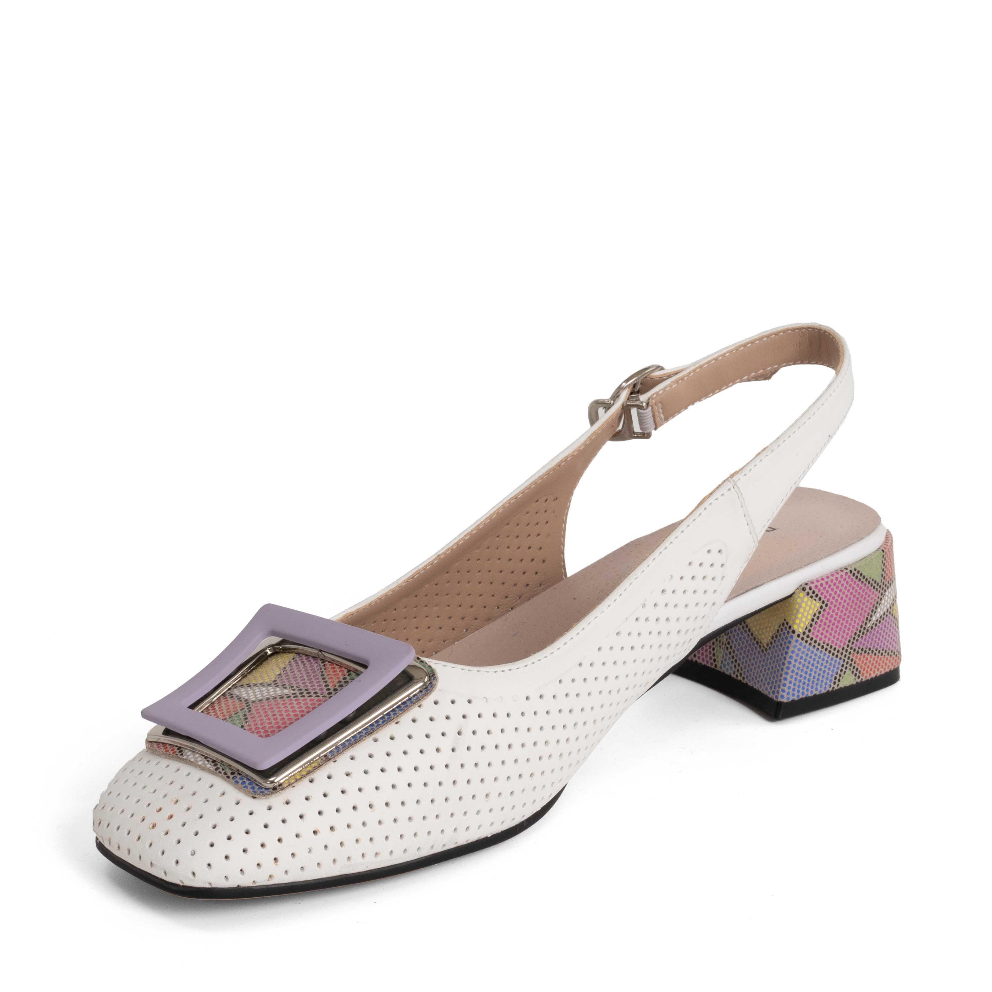 women high heel pumps with beige and flower microfiber leather