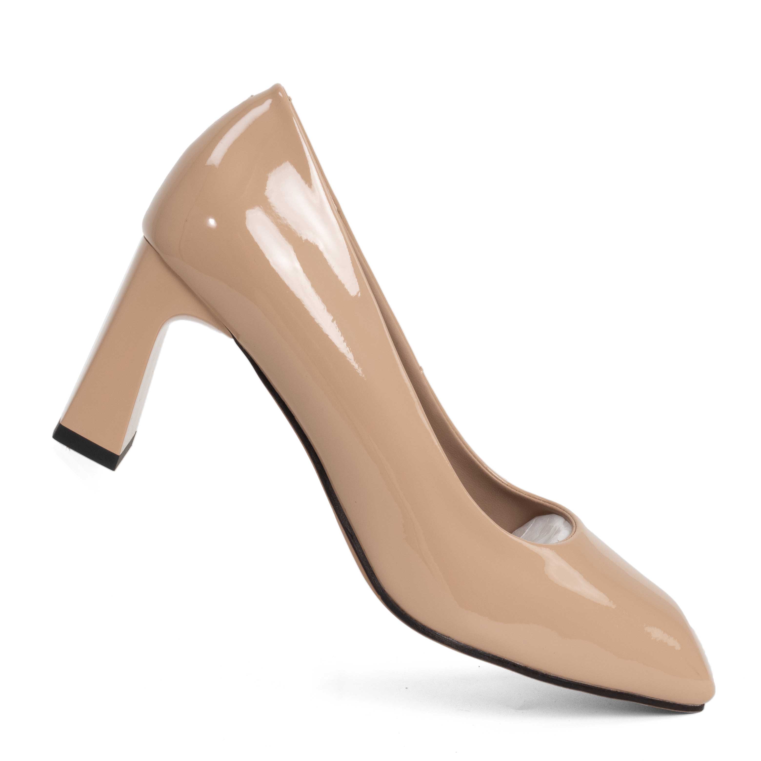 NEW Women high heel pumps with Apricot patent leather