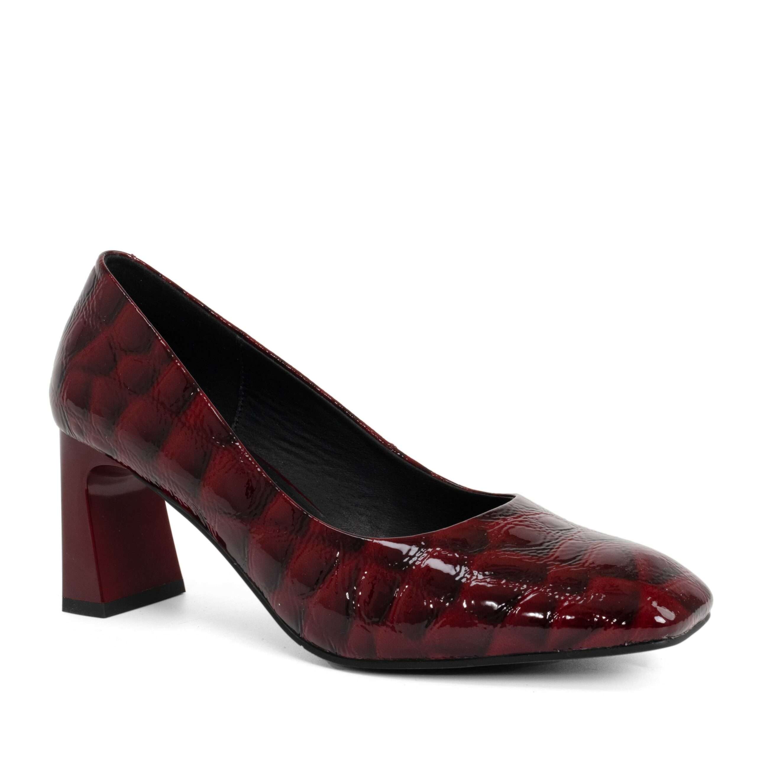 NEW Women high heel pumps with burgundy patent leather
