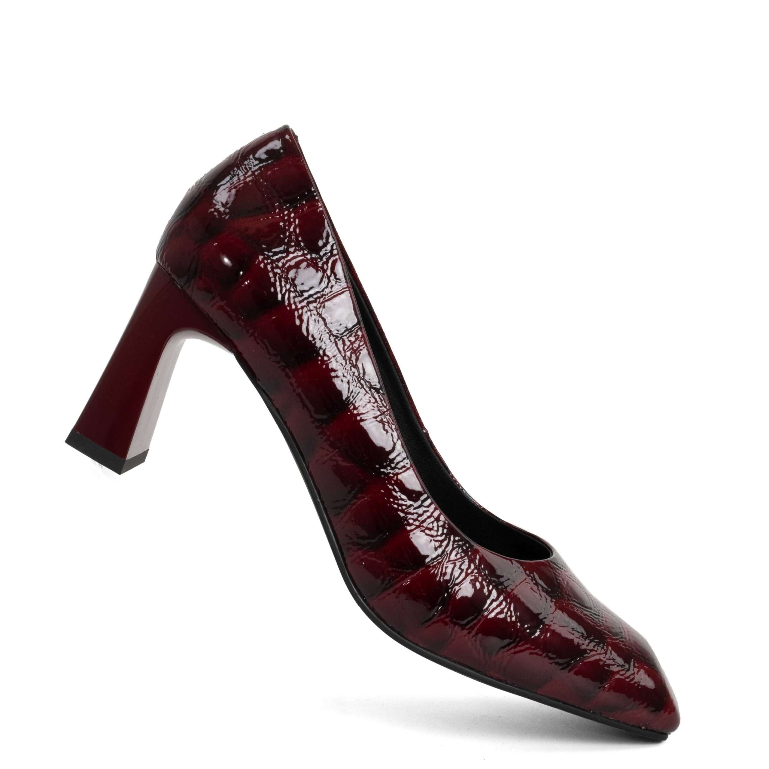 NEW Women high heel pumps with burgundy patent leather