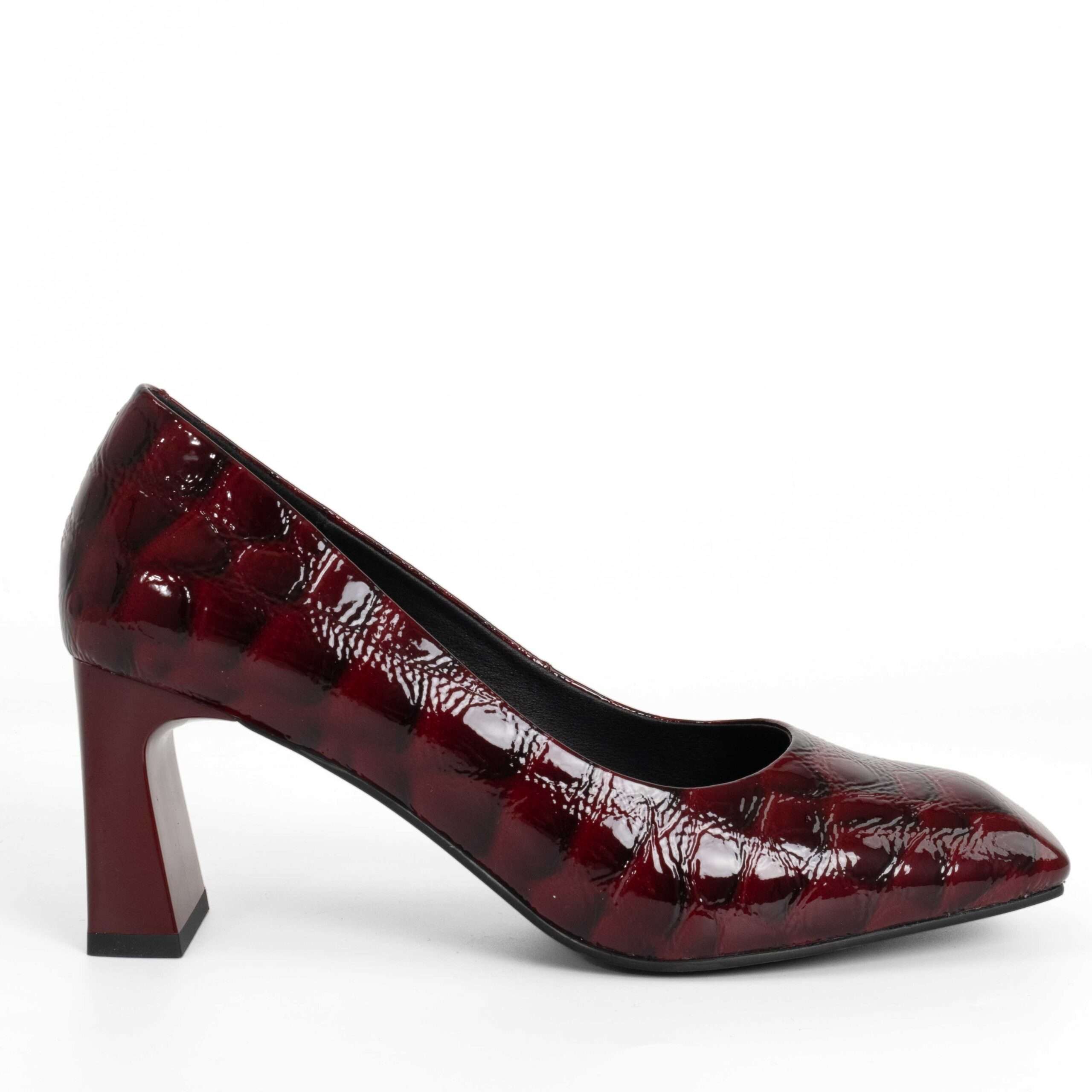 NEW Women high heel pumps with burgundy patent leather