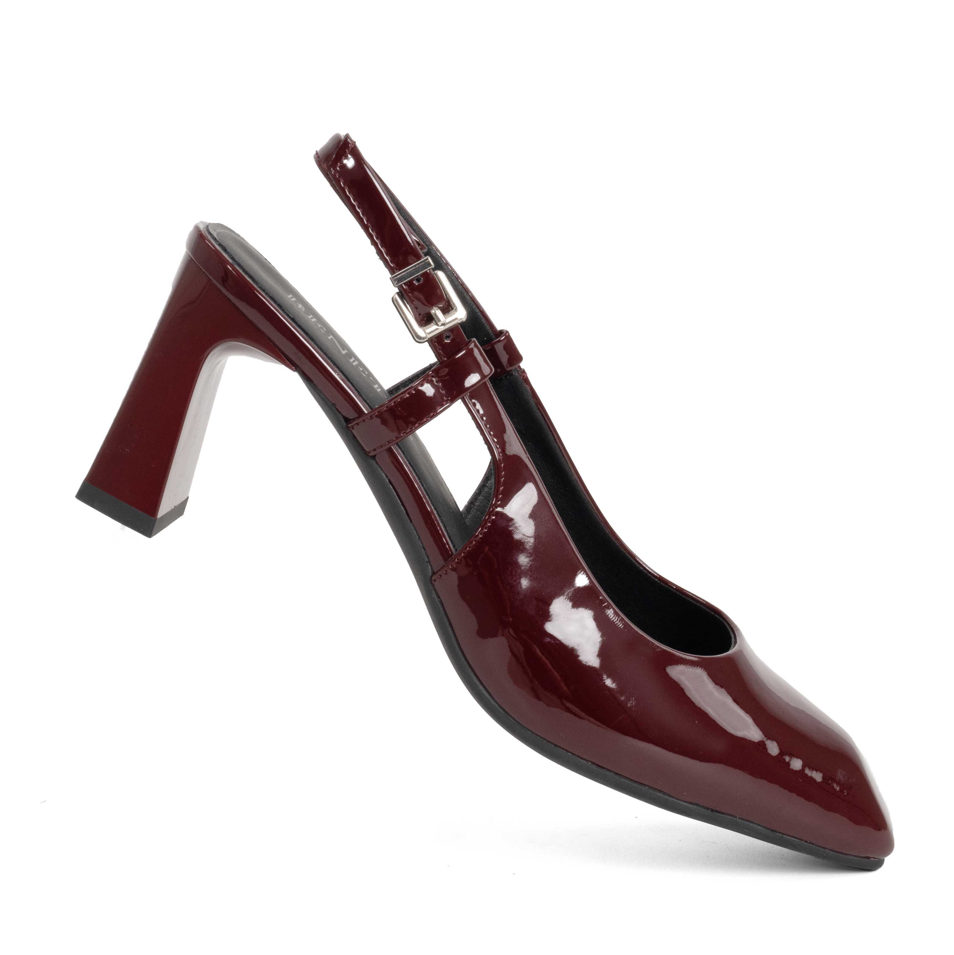NEW Women high heel pumps with burgundy patent leather