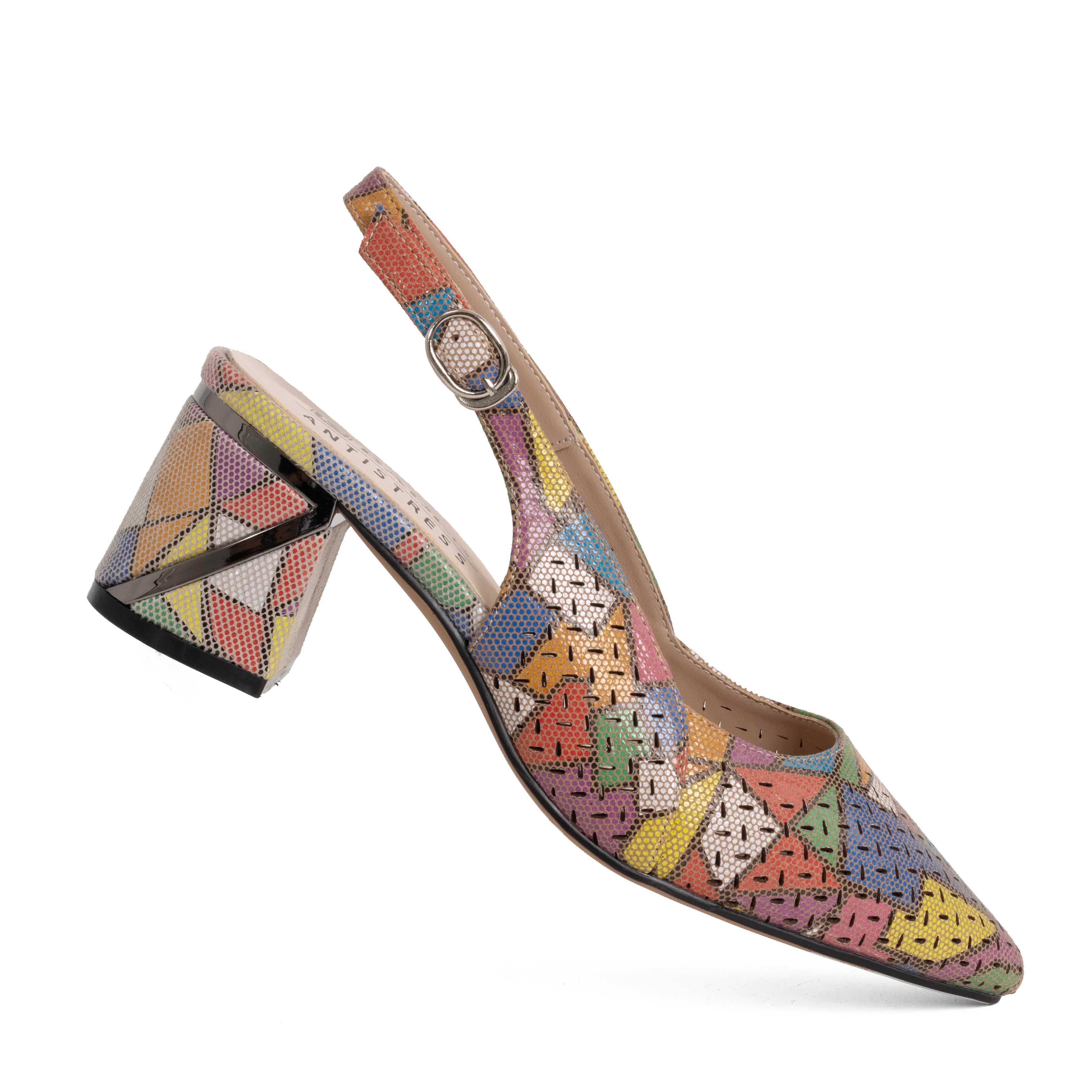 NEW Women high heel pumps with flower style microfiber leather