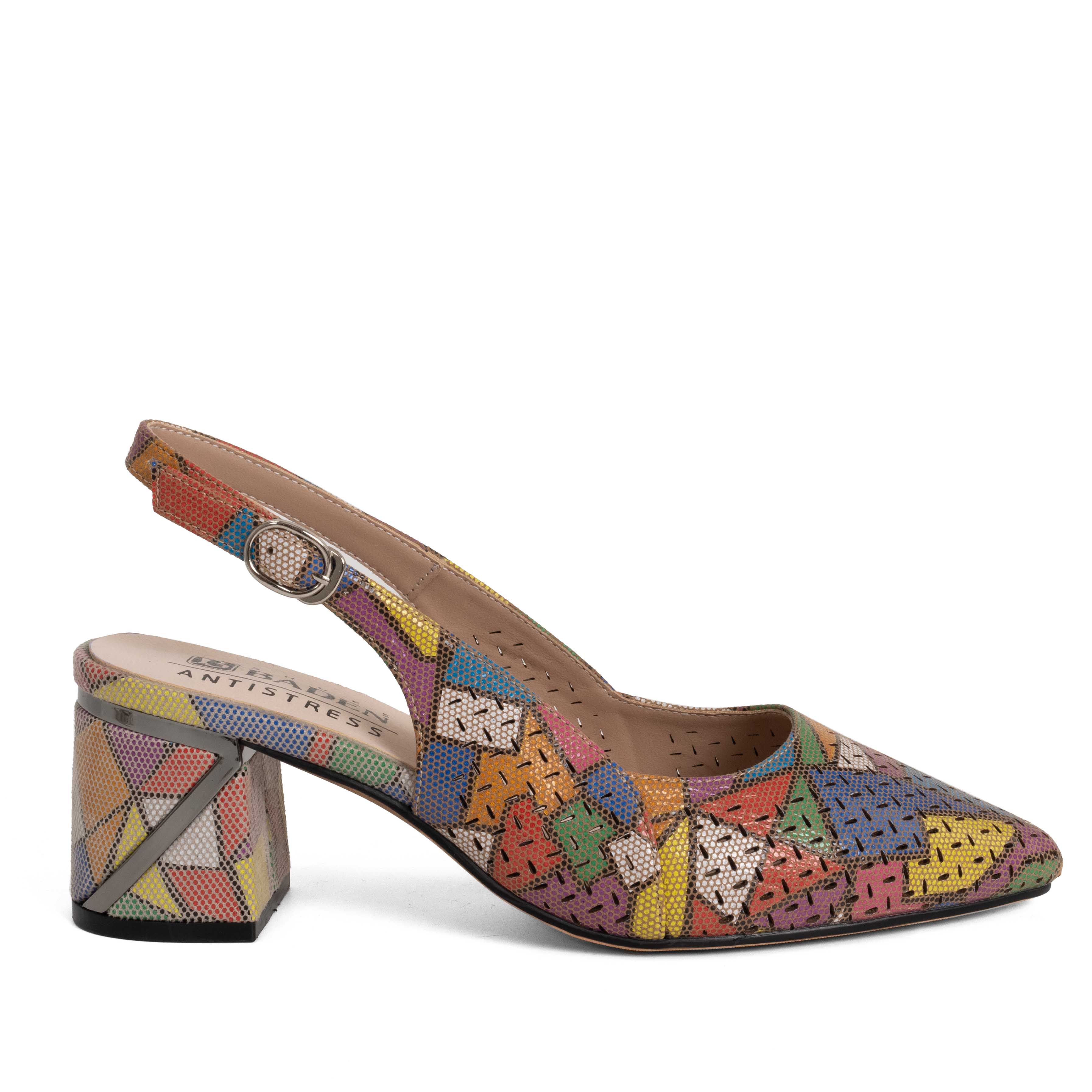 NEW Women high heel pumps with flower style microfiber leather