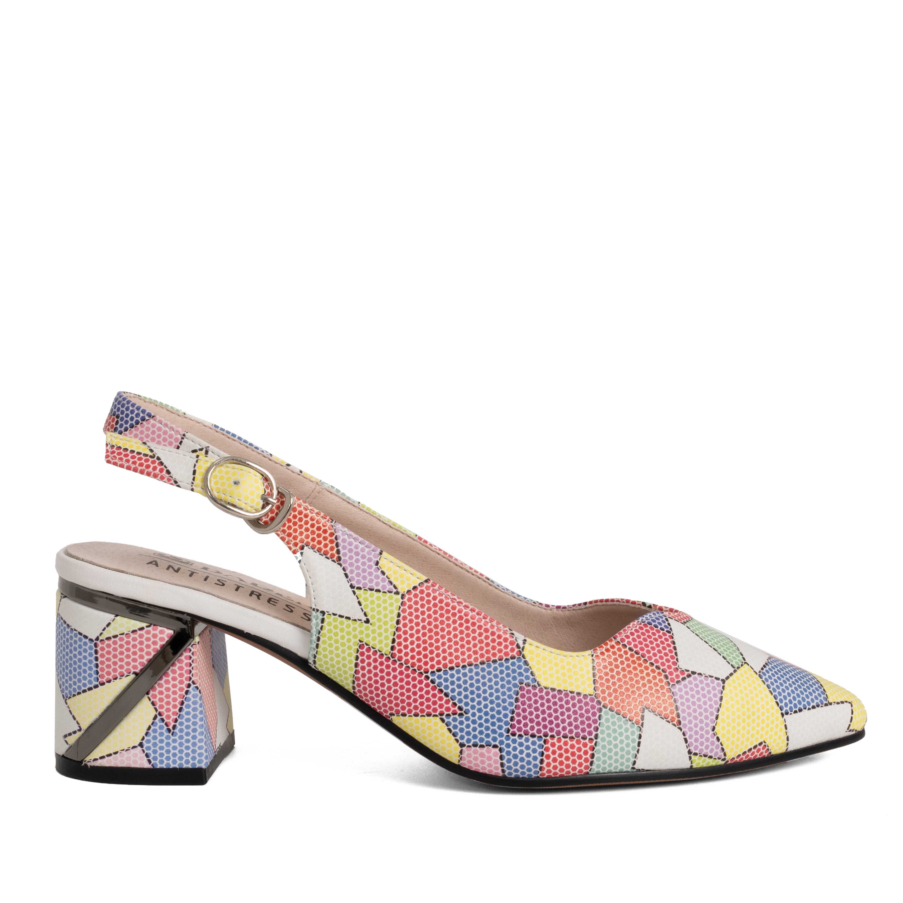 NEW Women high heel pumps with flower style microfiber leather