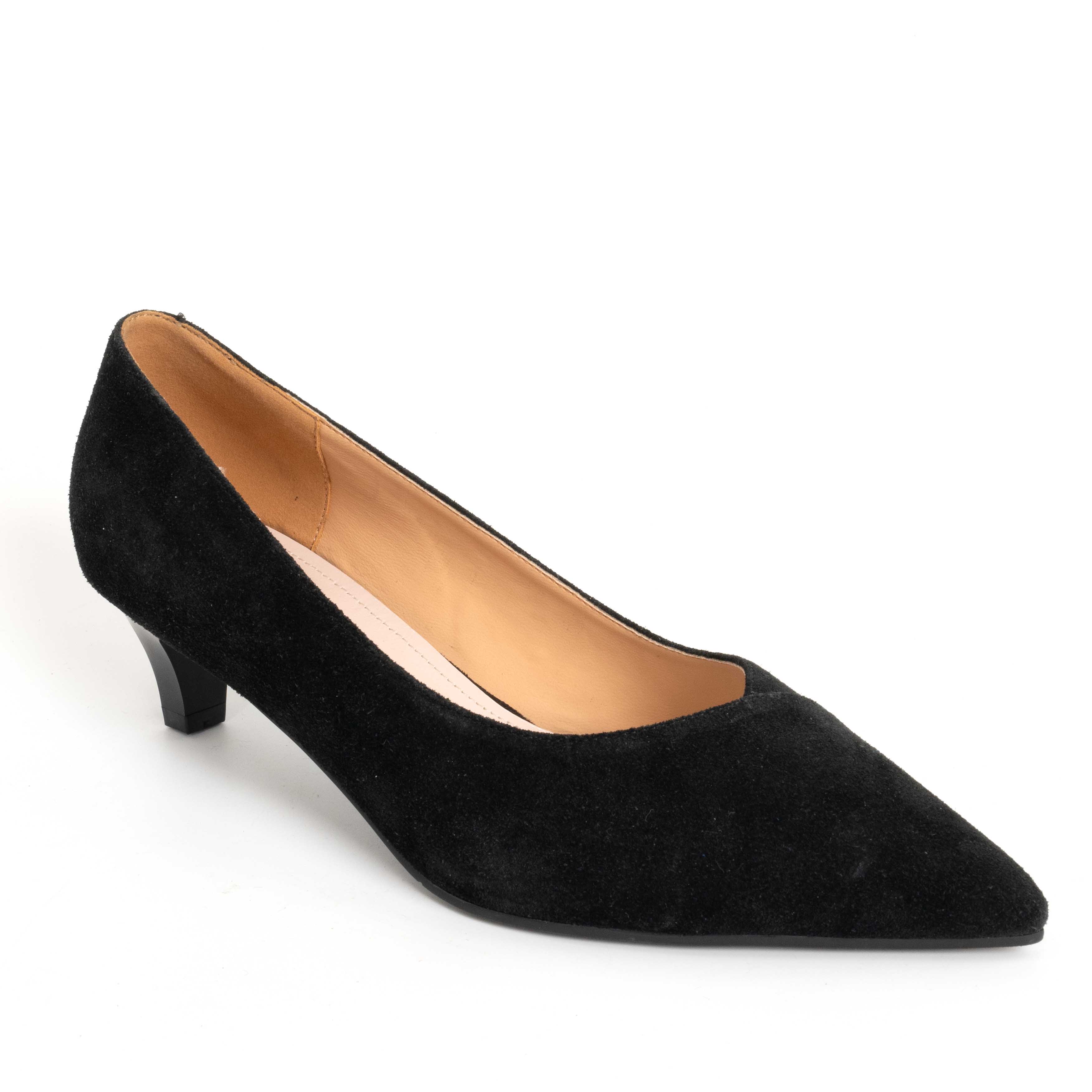 NEW Women low heeled pumps with Black genuine leather
