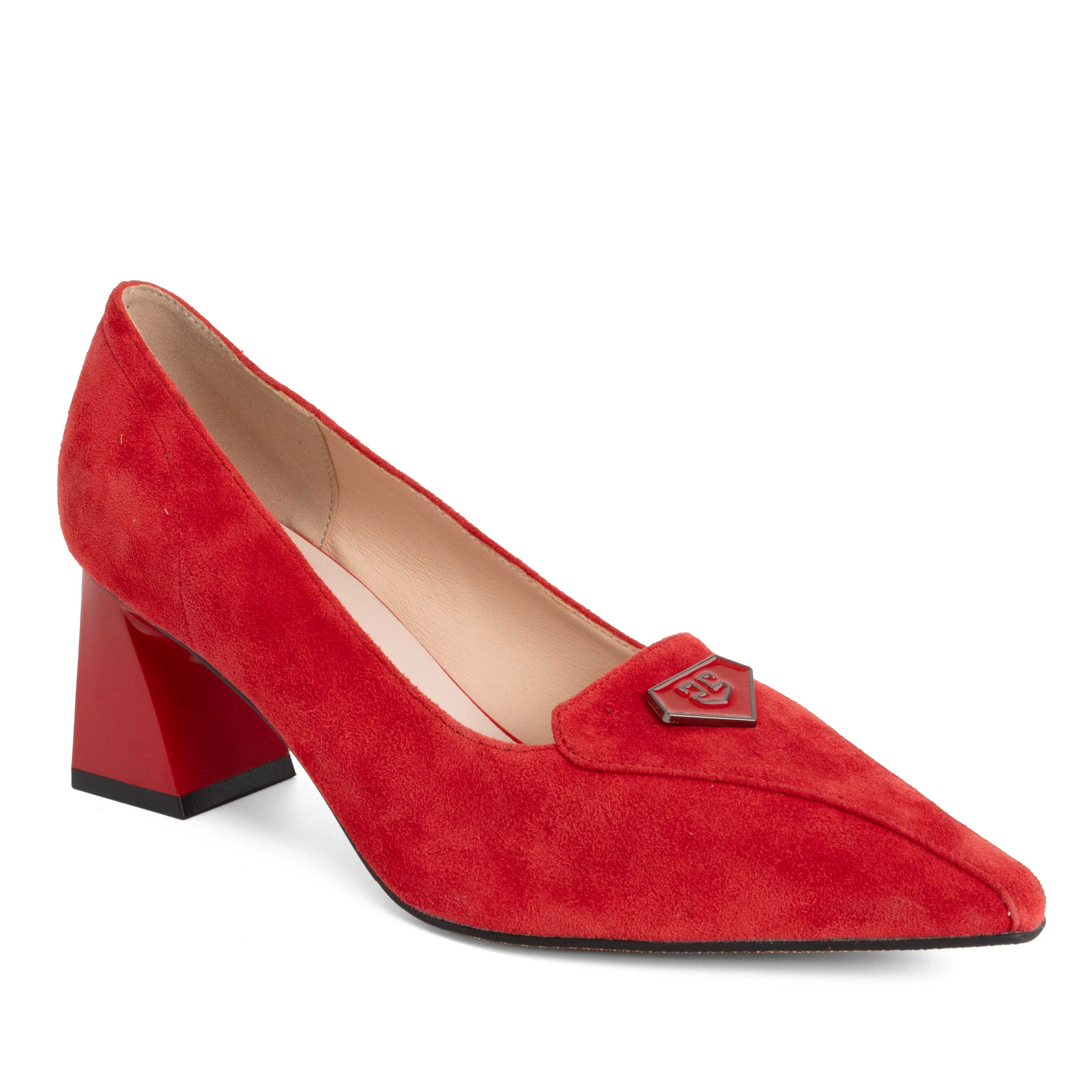 Women high heel pumps with genuine leather