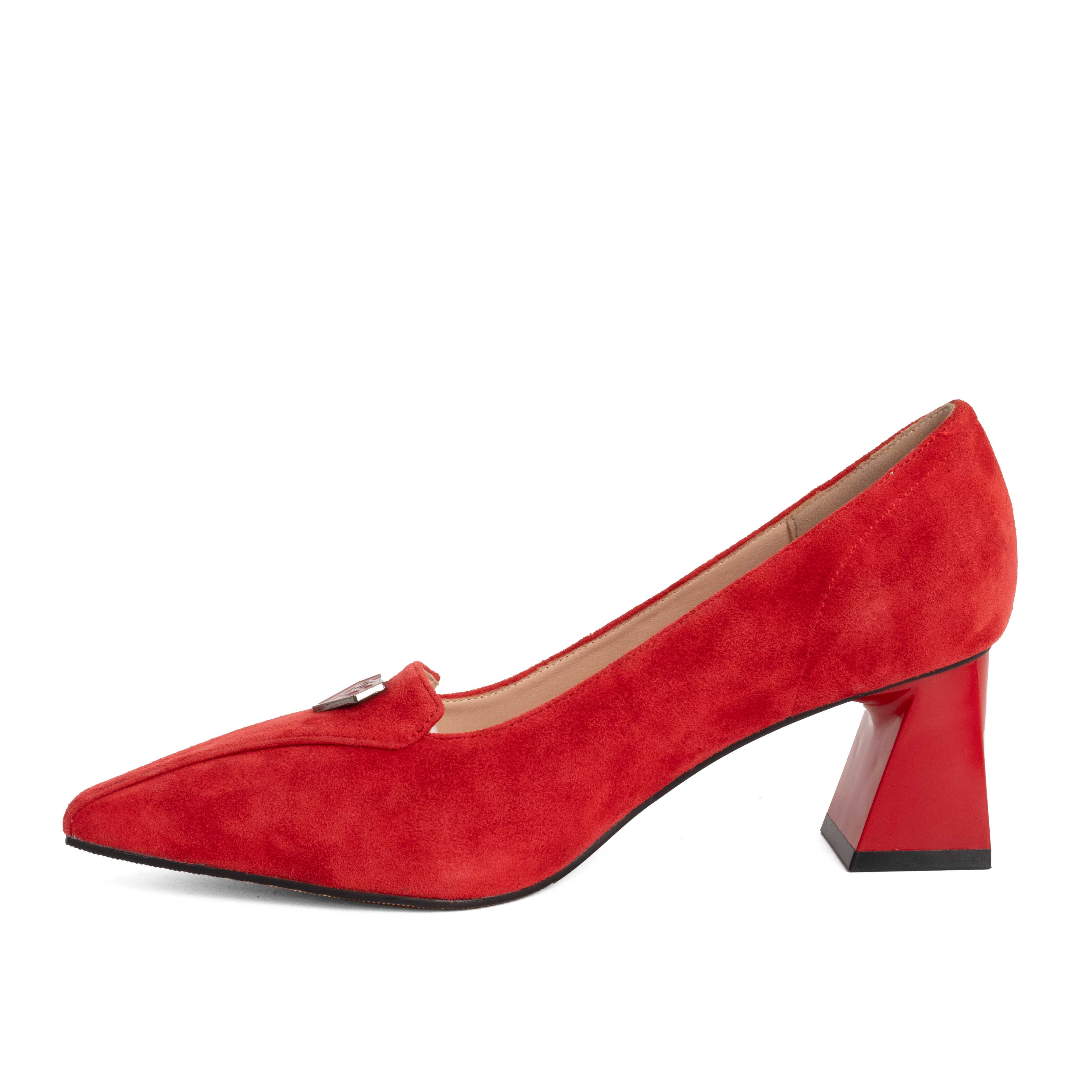 Women high heel pumps with red genuine leather
