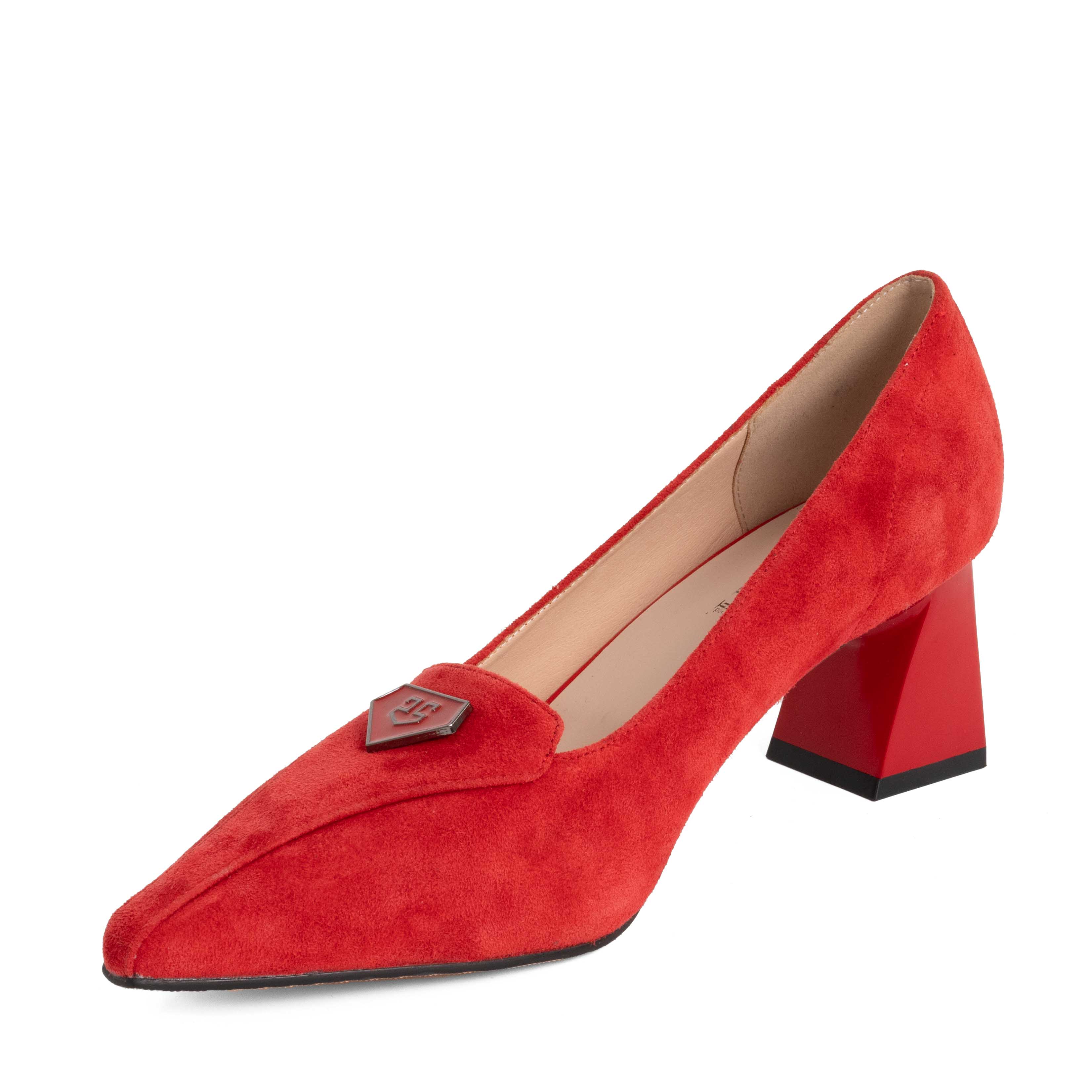 Women high heel pumps with red genuine leather