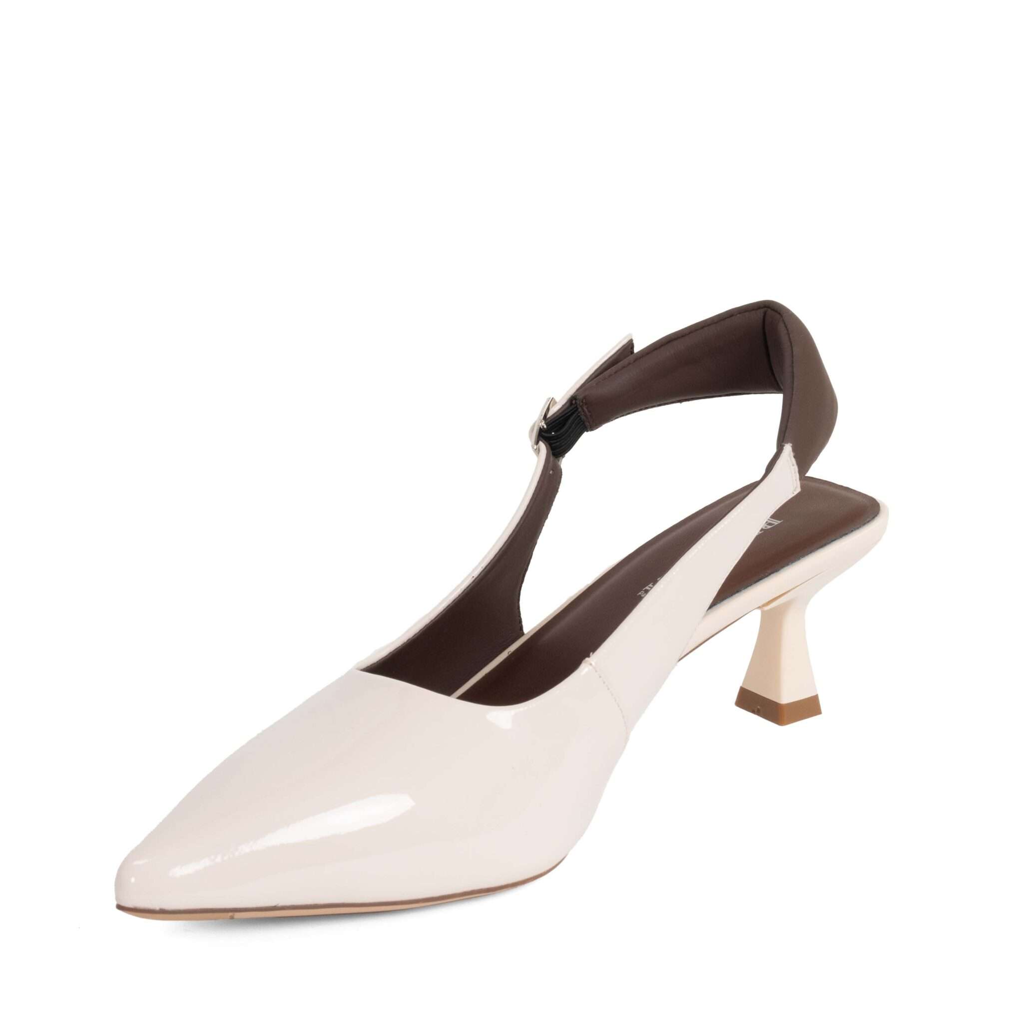 Classic Women high heel pumps with patent leather and silk