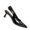 Classic Women high heel pumps with patent leather and silk