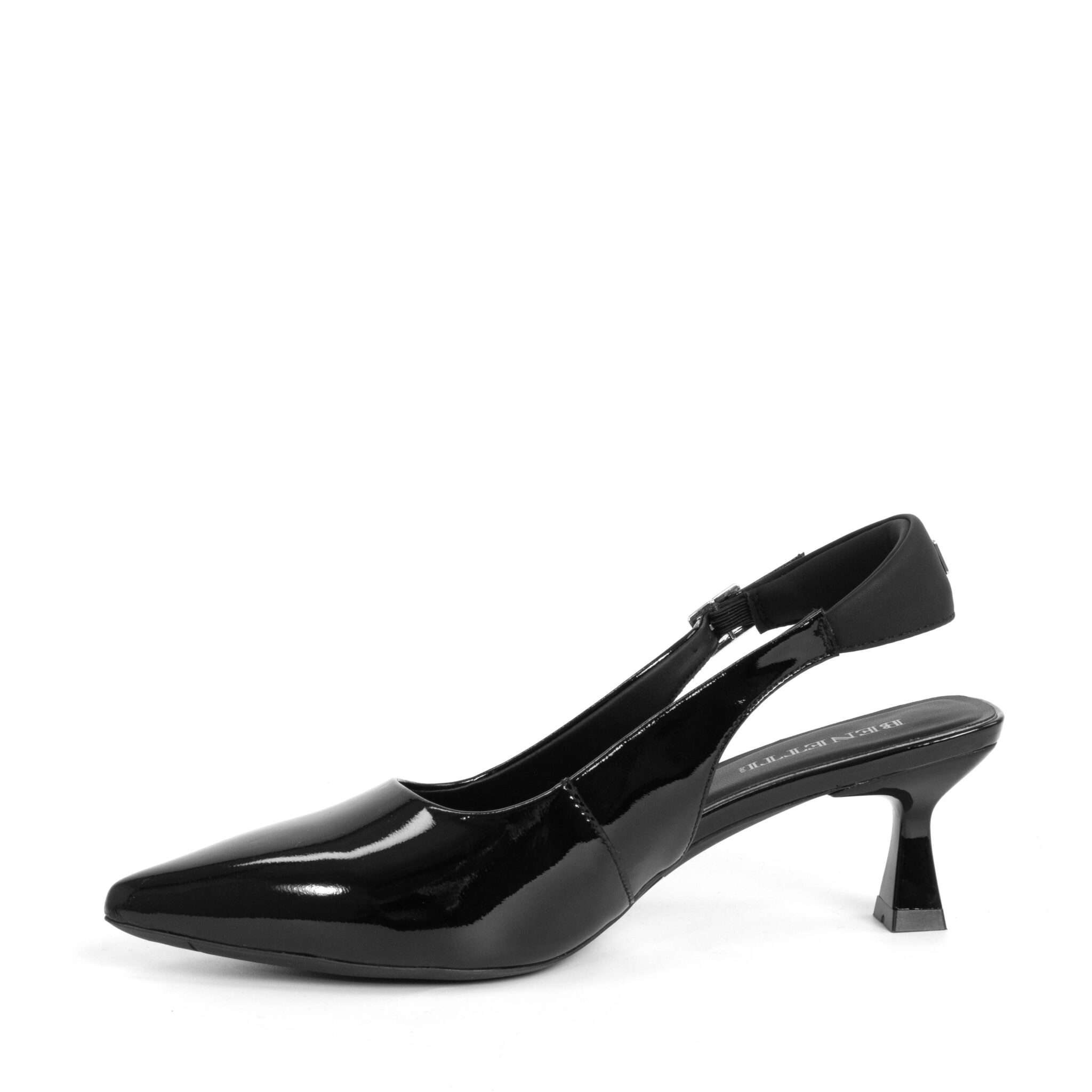 Classic Women high heel pumps with patent leather and silk
