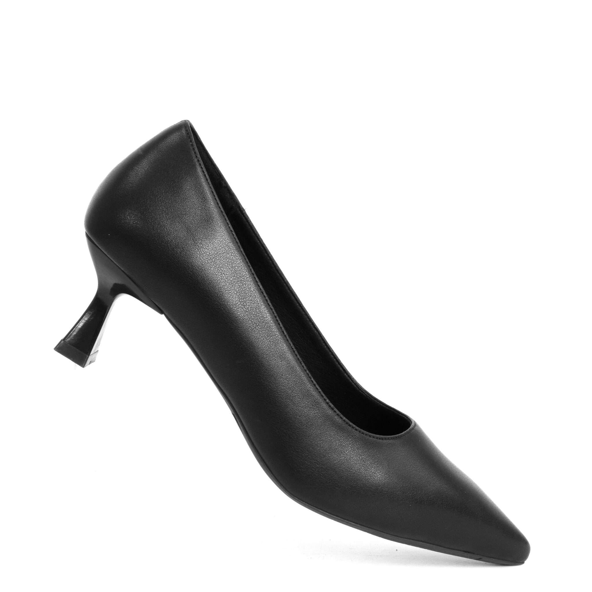 Classic Women high heel pumps with microfiber leather