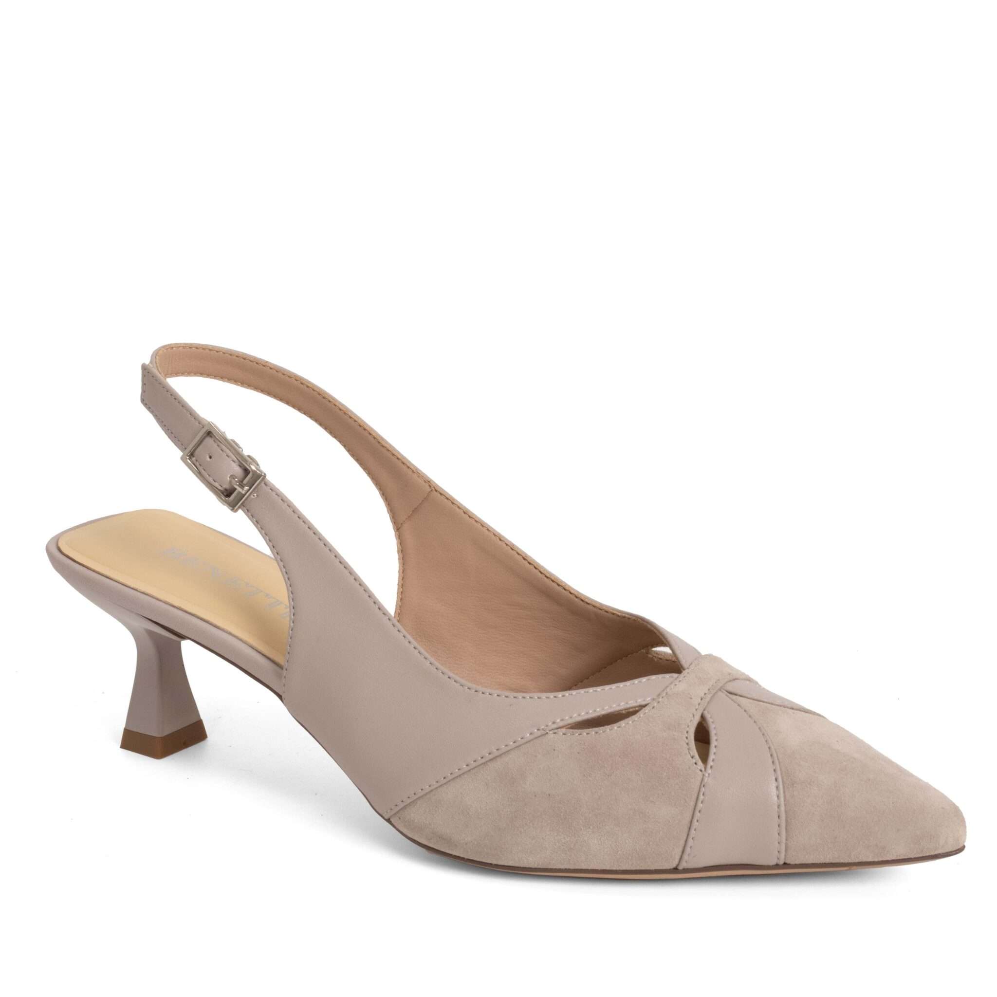 Classic Women high heel pumps with kidskin and microfiber leather