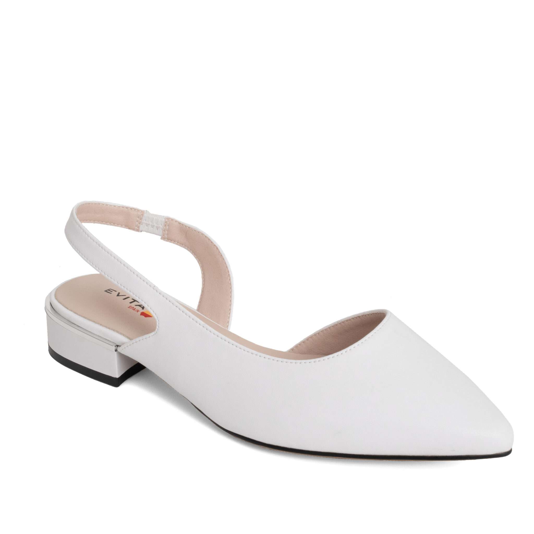 Classic Women high heel pumps with white microfiber leather