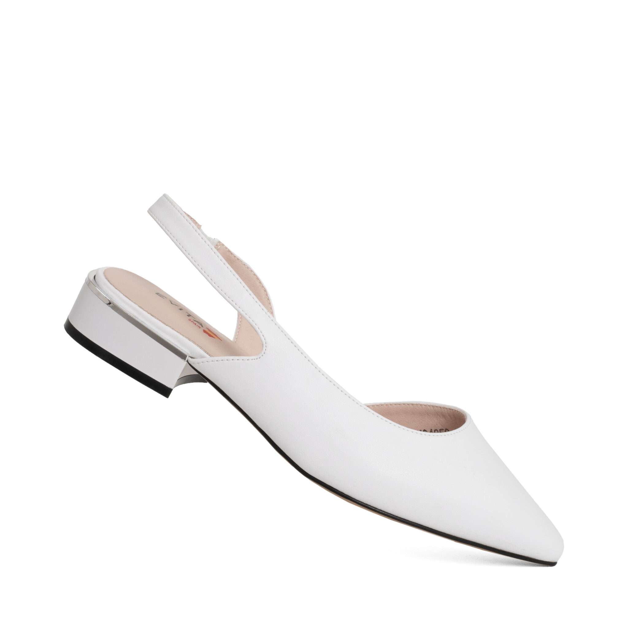 Classic Women high heel pumps with white microfiber leather