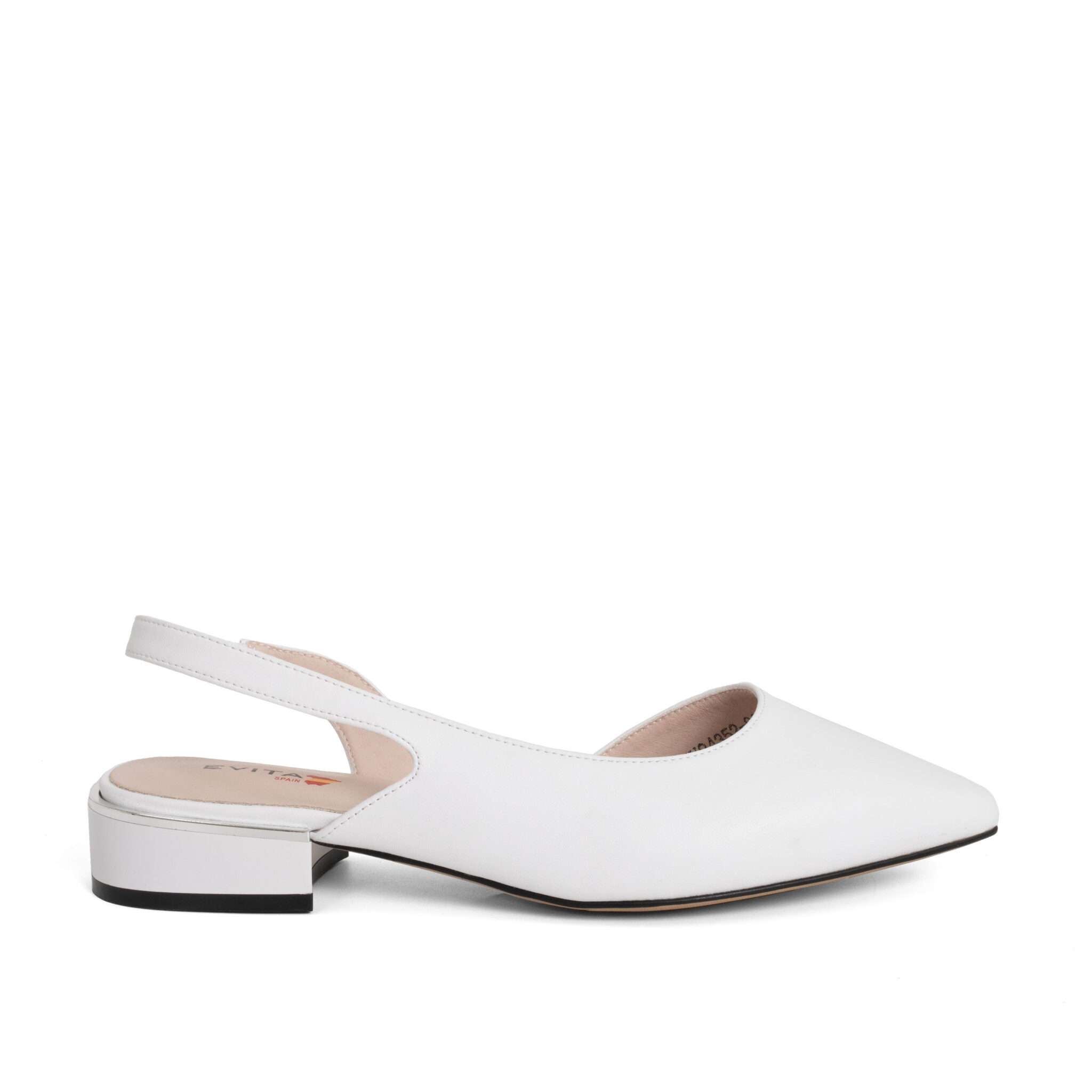 Classic Women high heel pumps with white microfiber leather