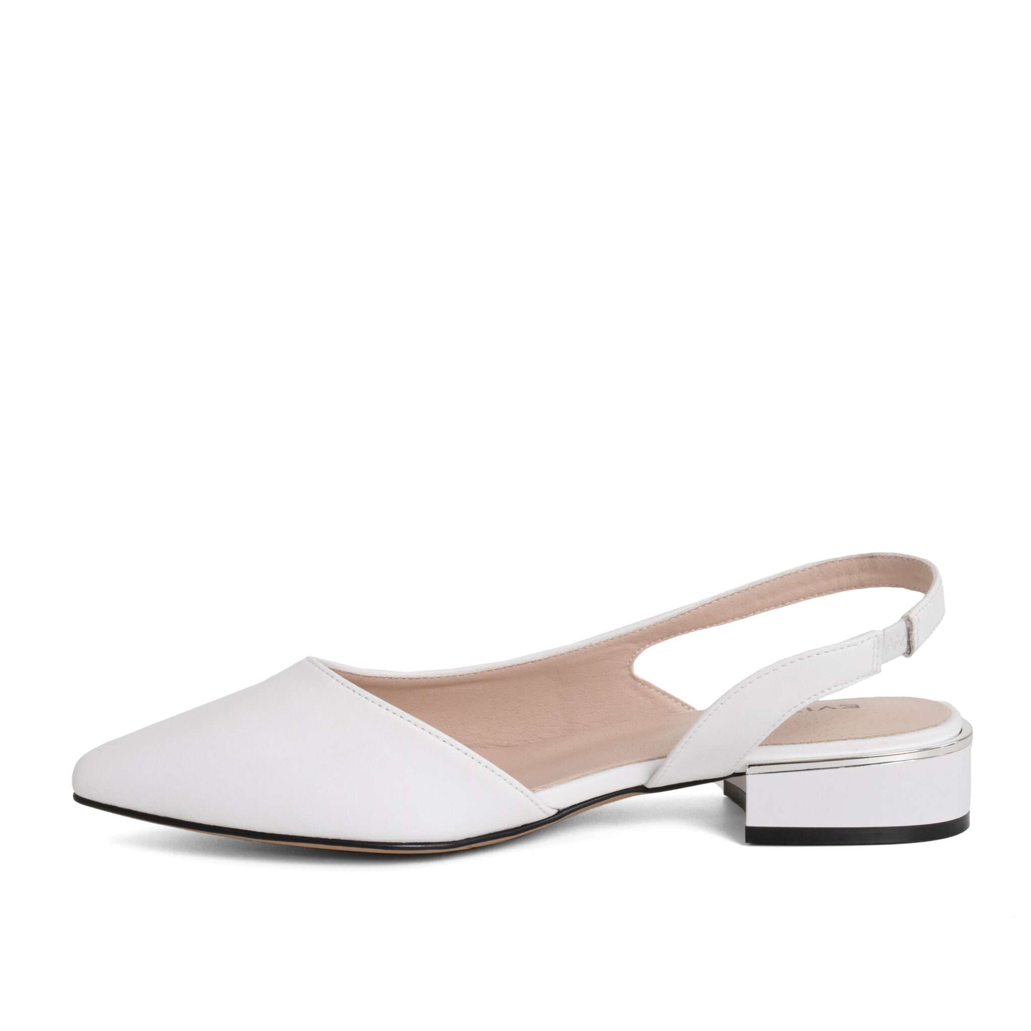 Classic Women high heel pumps with white microfiber leather