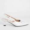 NEW Women high heel pumps with White Patent leather
