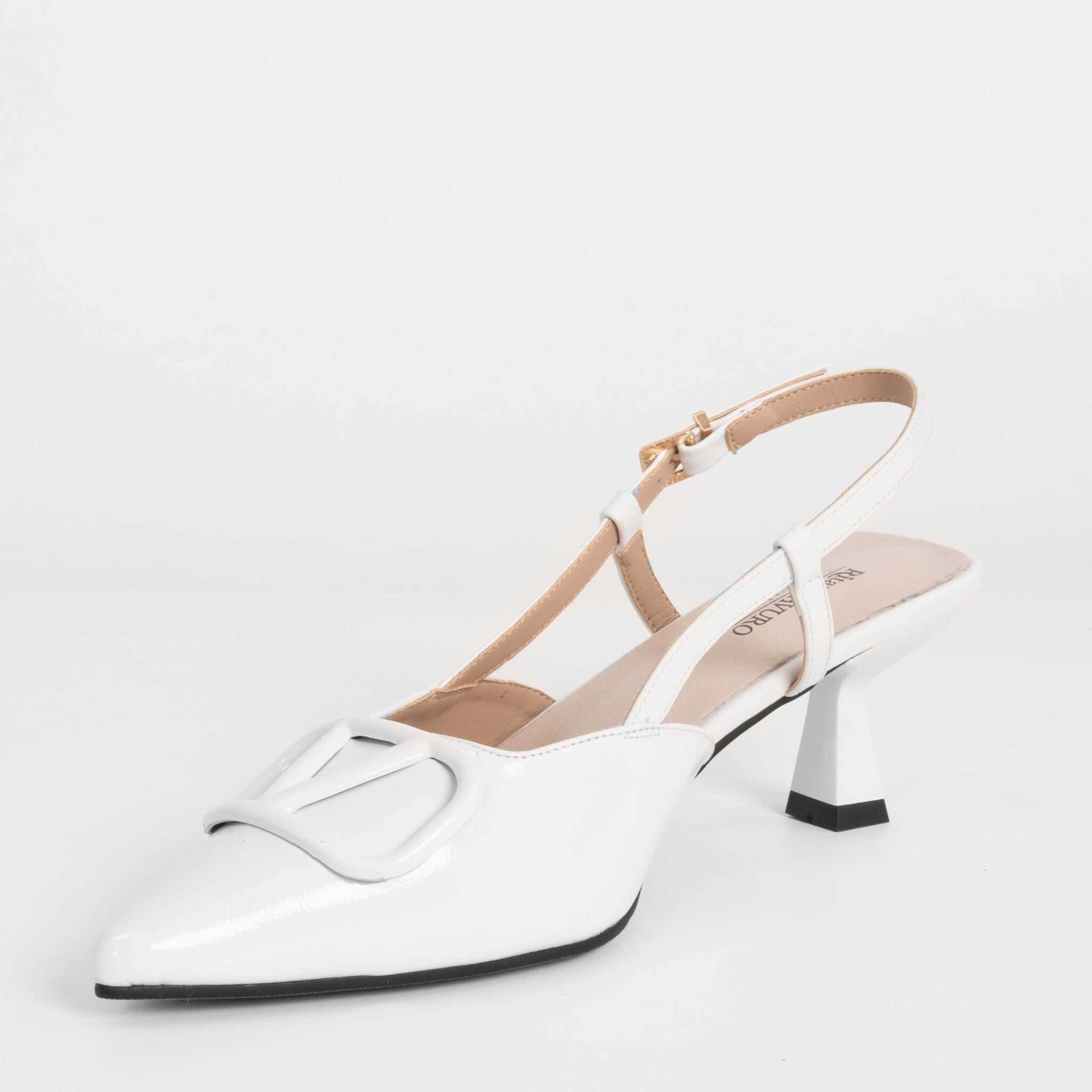 NEW Women high heel pumps with White Patent leather