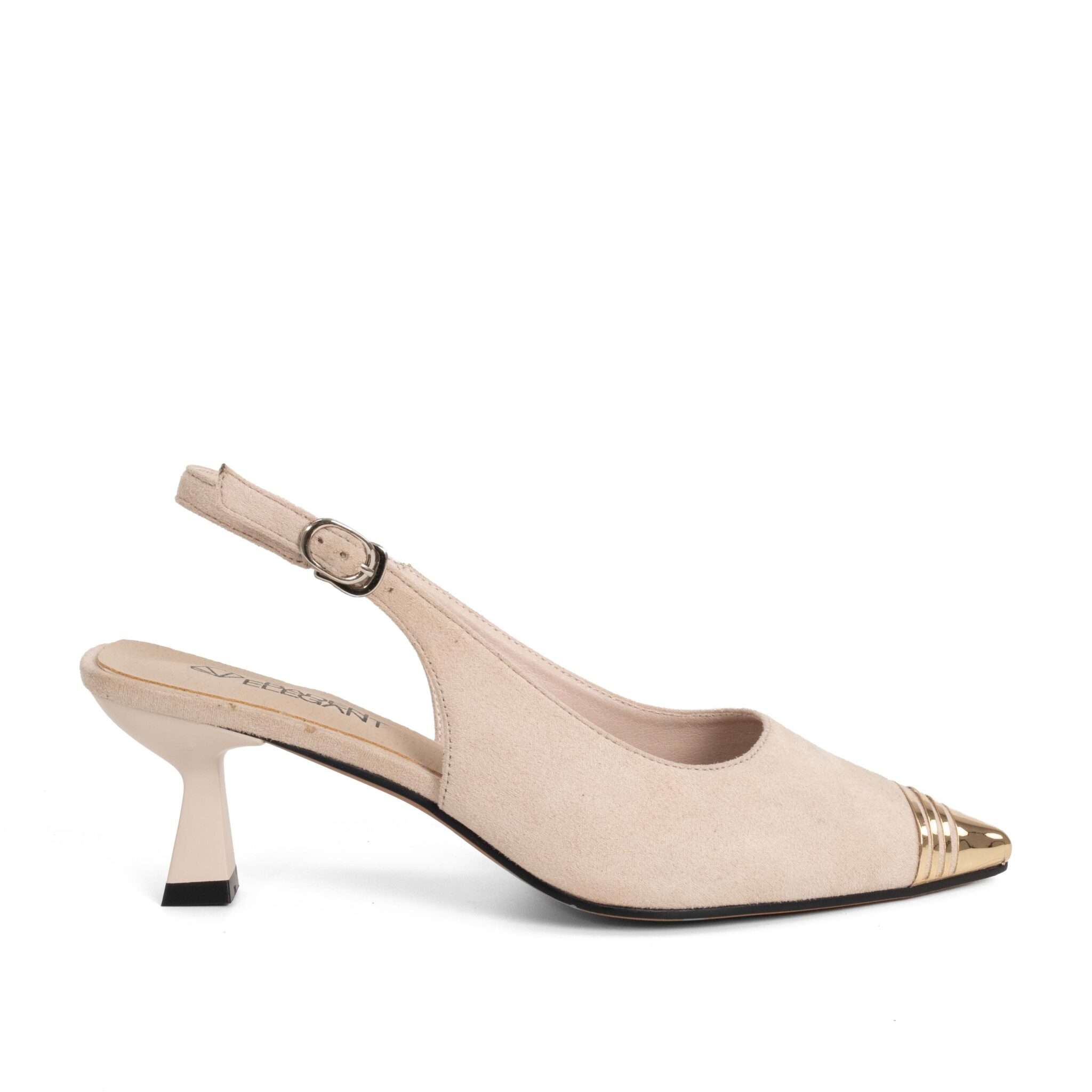 NEW Women high heel pumps with beige kidskin leather