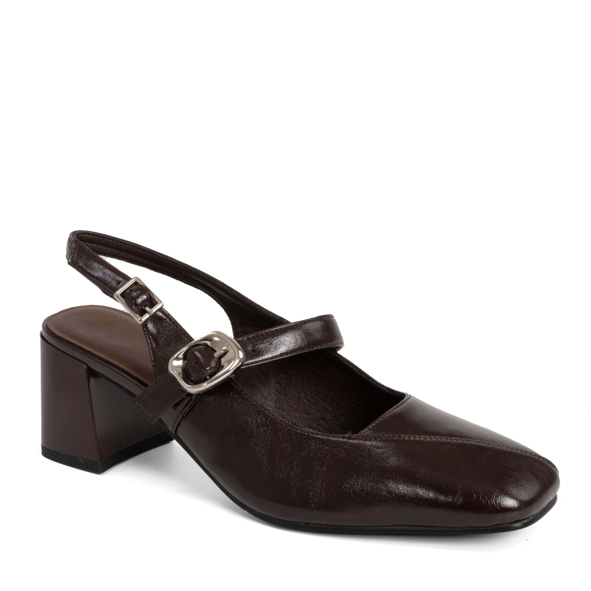 Classic Women high heel pumps with burgundy microfiber leather