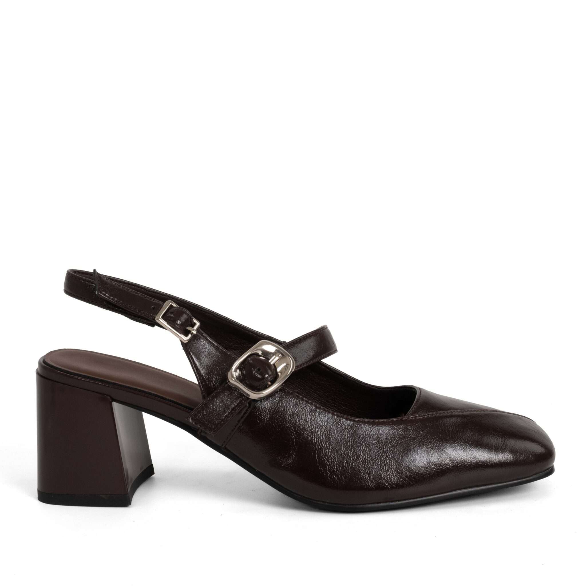 Classic Women high heel pumps with burgundy microfiber leather