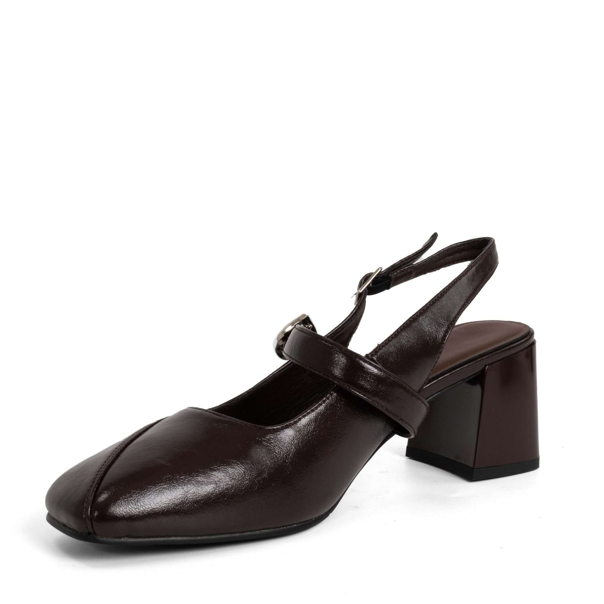 Classic Women high heel pumps with burgundy microfiber leather