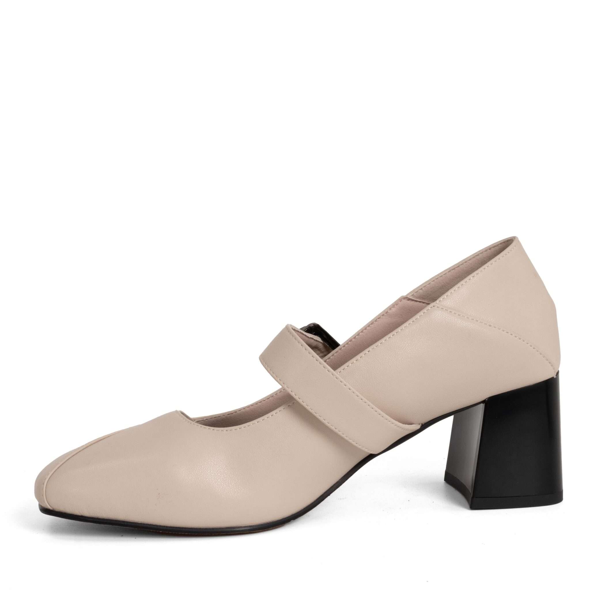 Classic Women high heel pumps with Apricot microfiber leather