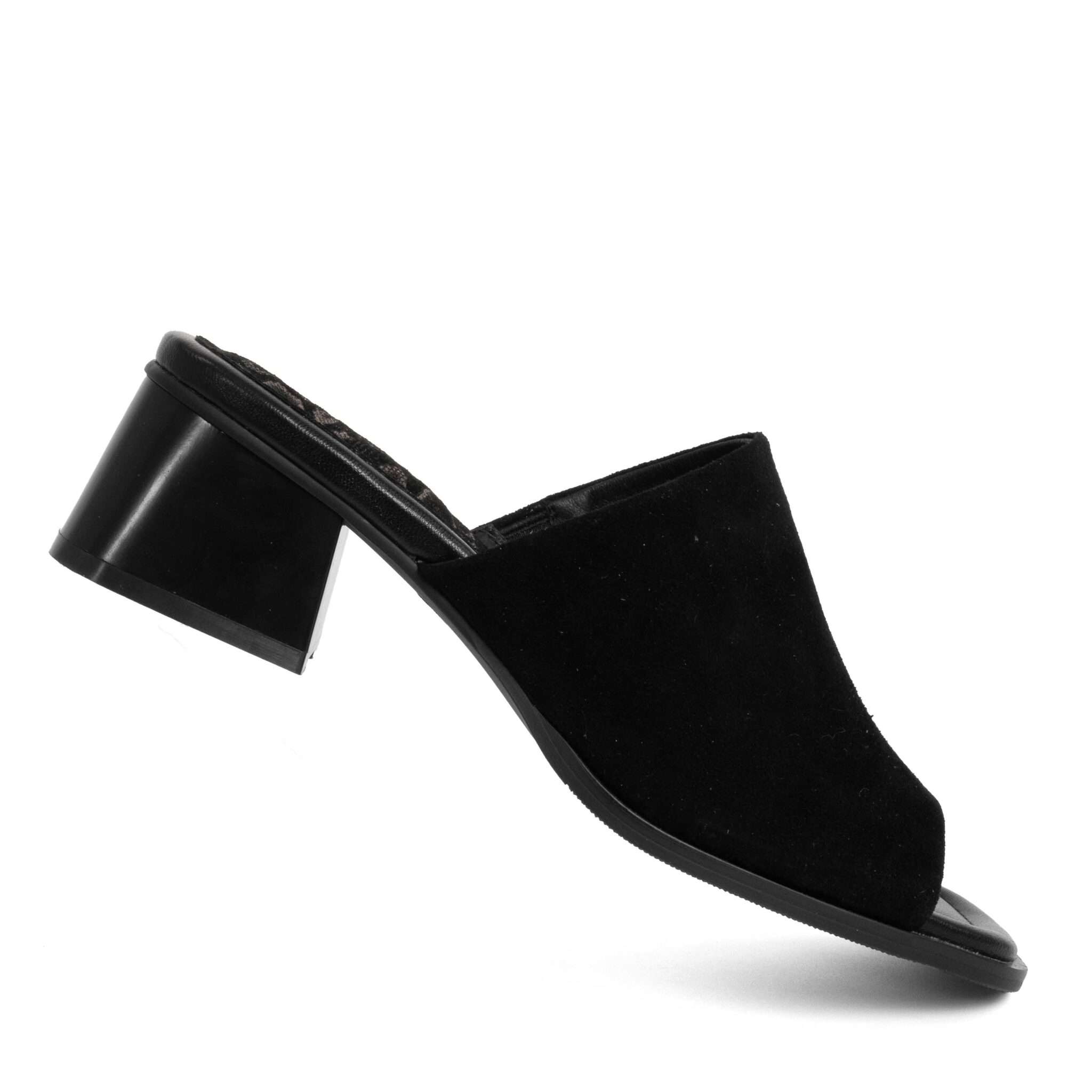 NEW Women heeled sandals with Black Kidskin