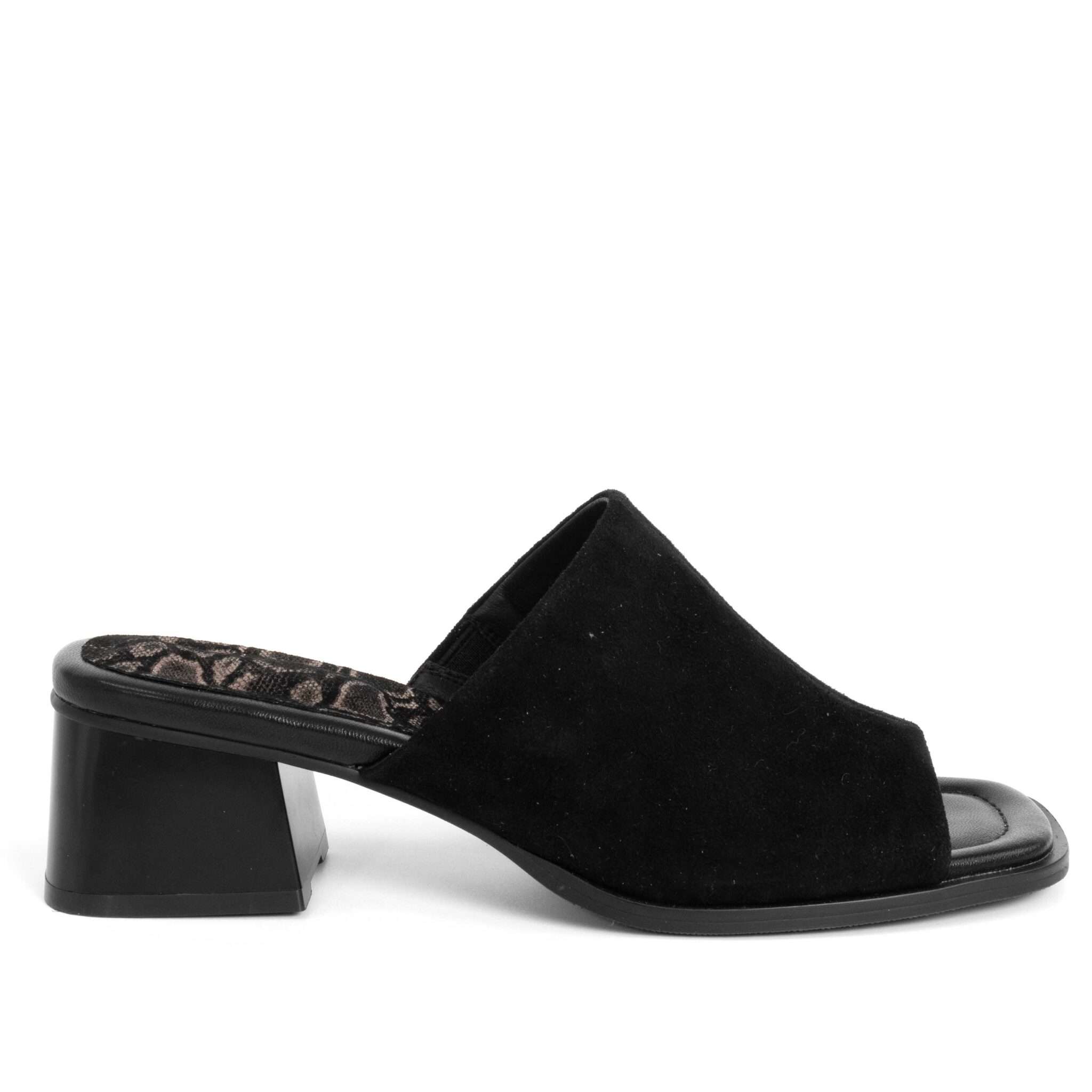 NEW Women heeled sandals with Black Kidskin