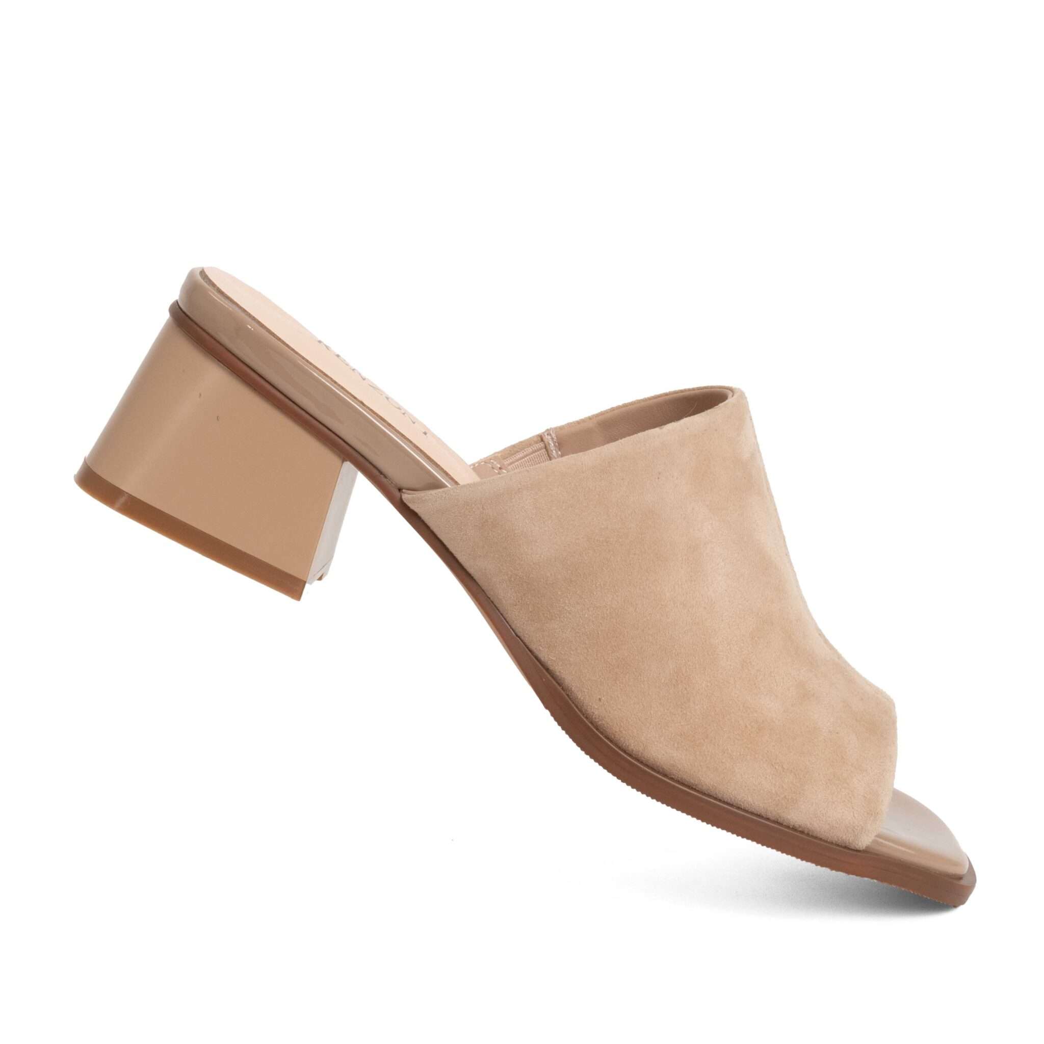 NEW Women heeled sandals with Beige Kidskin