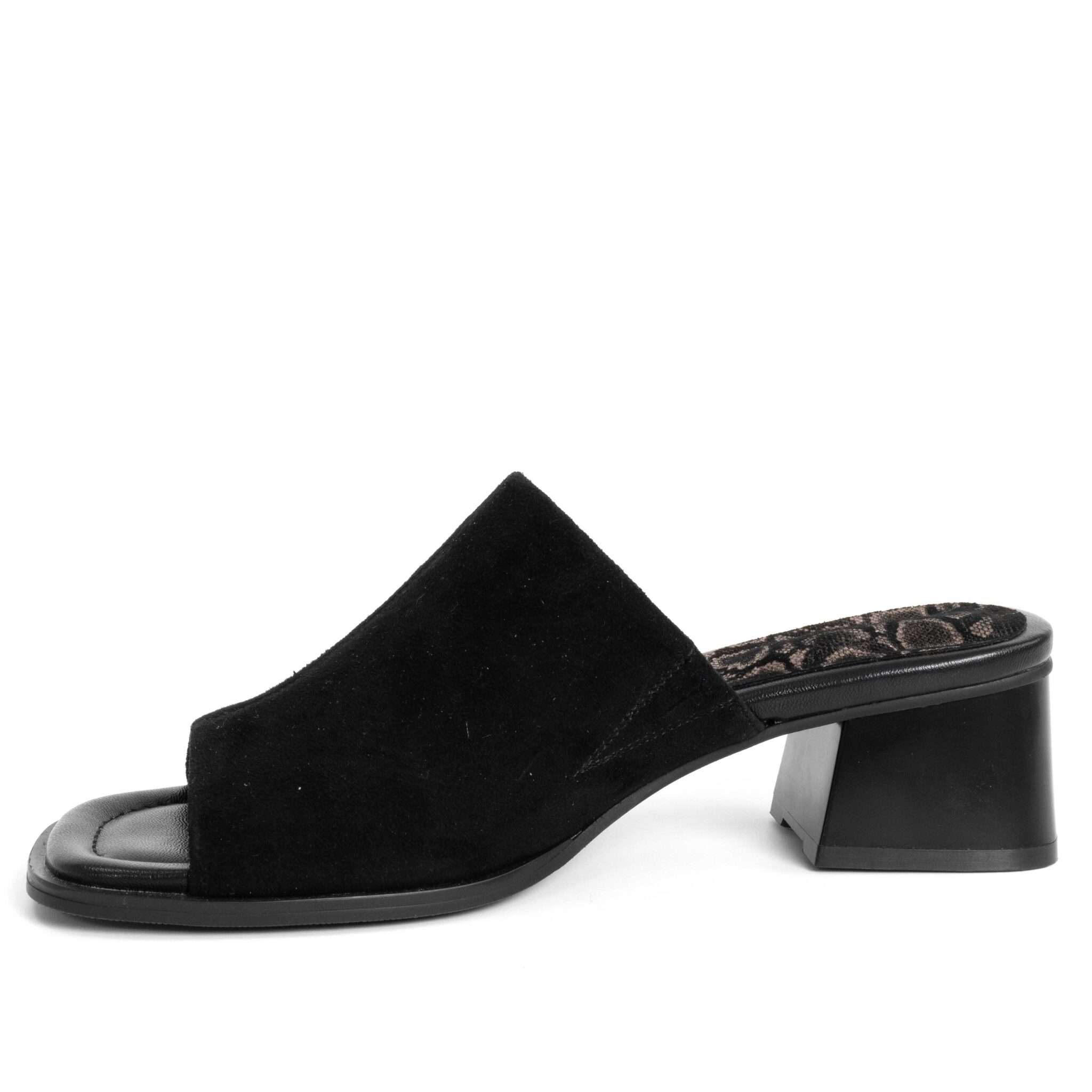 NEW Women heeled sandals with Black Kidskin
