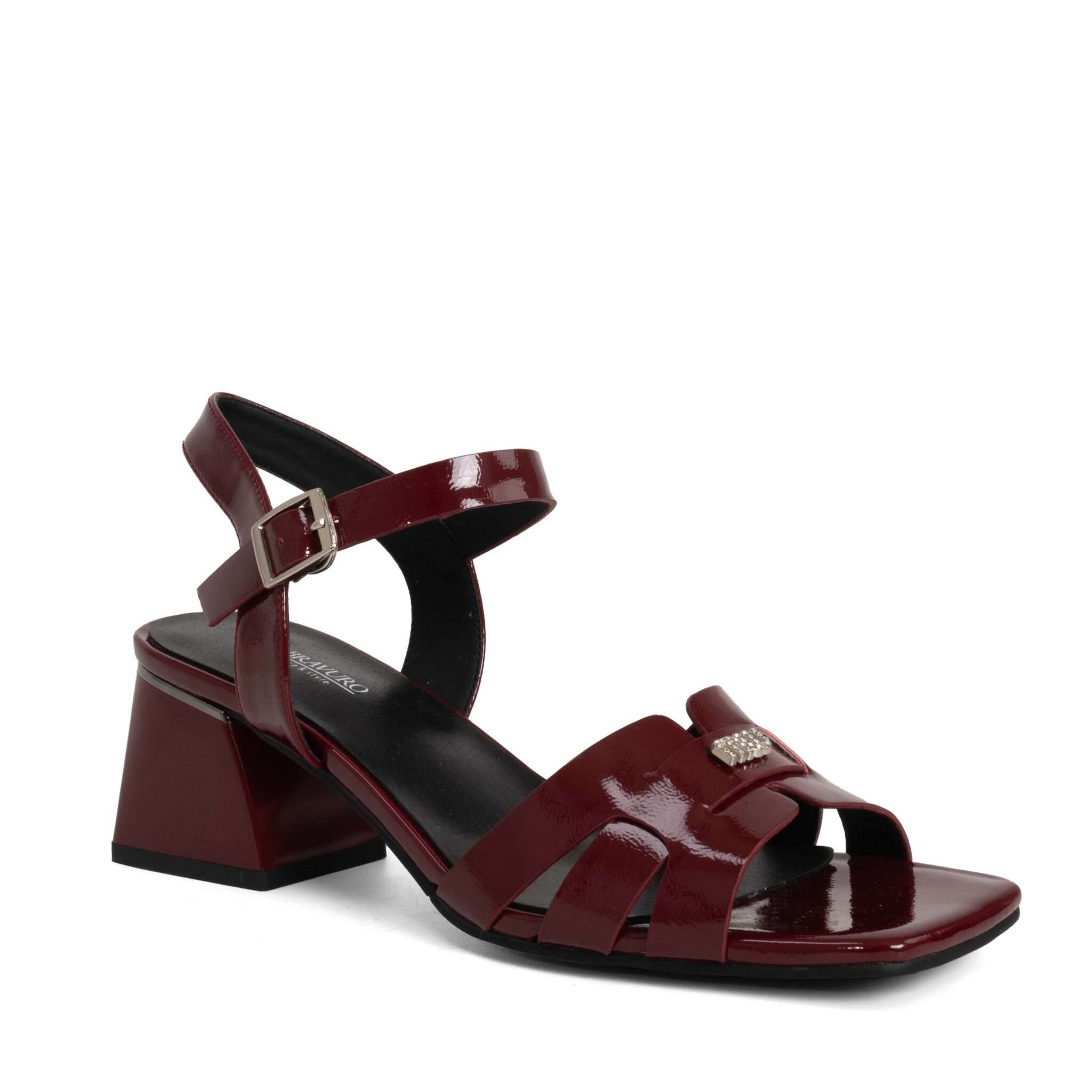 Classic Women high heel pumps with Burgundy Patent leather