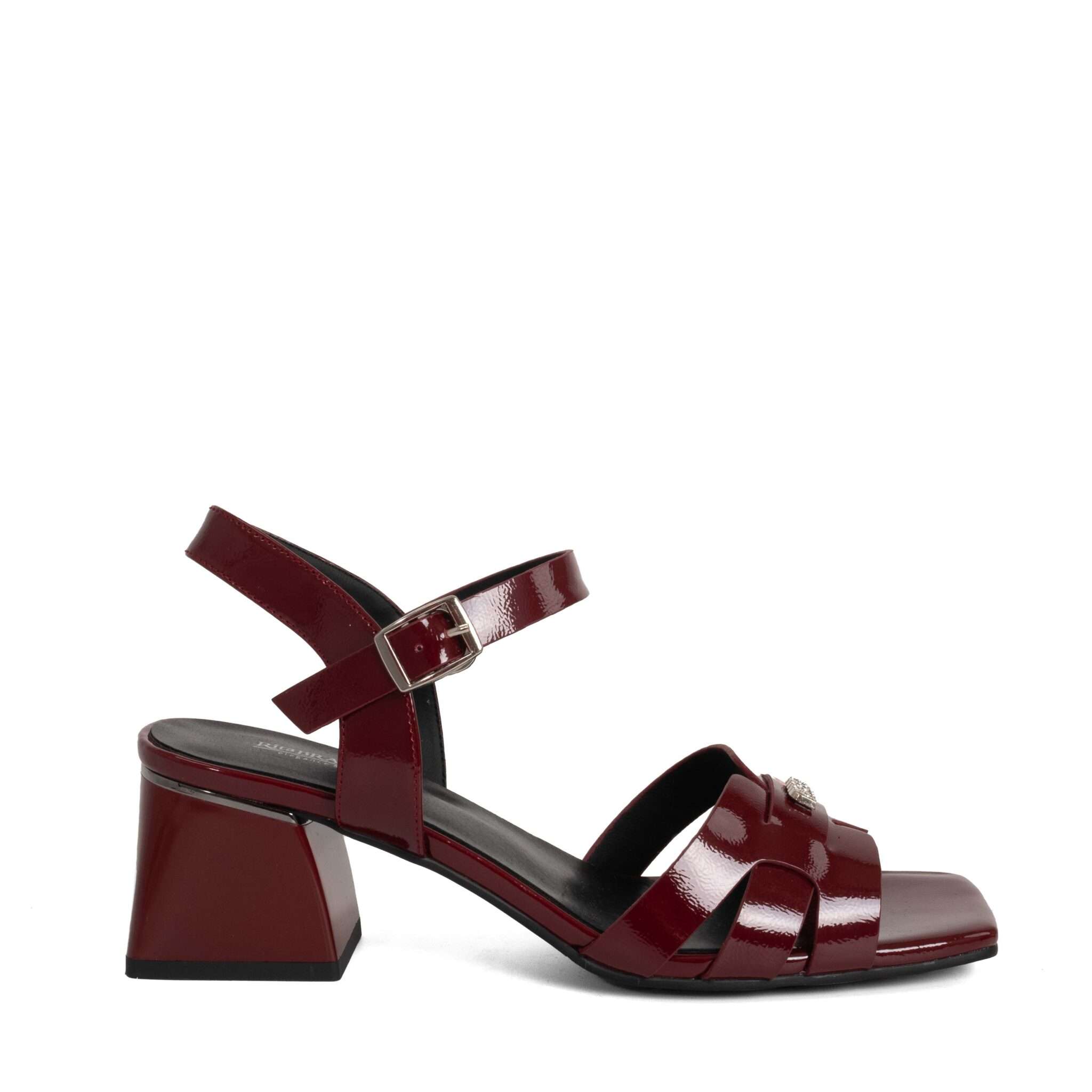 Classic Women high heel pumps with Burgundy Patent leather