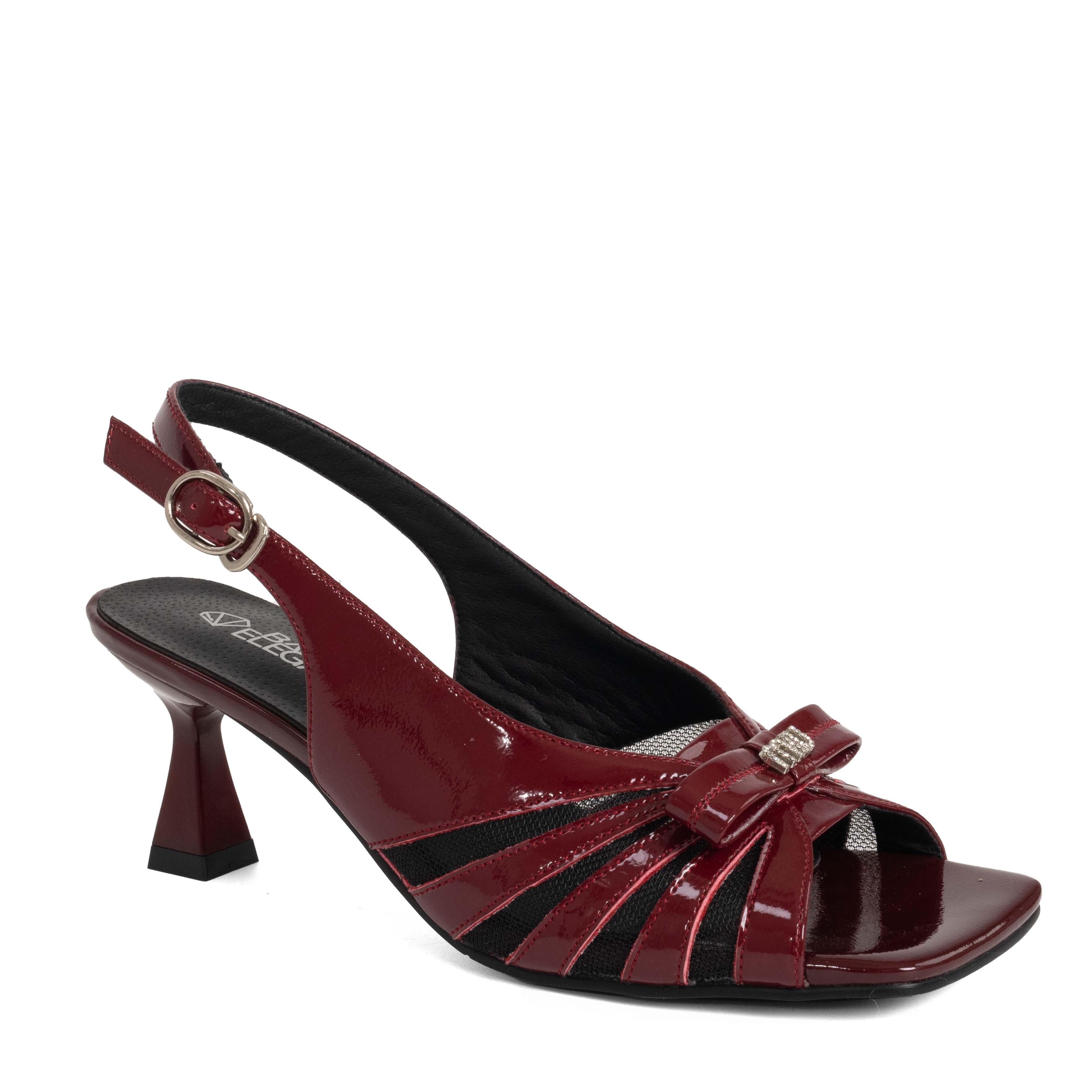 Classic Women high heel pumps with Burgundy patent leather