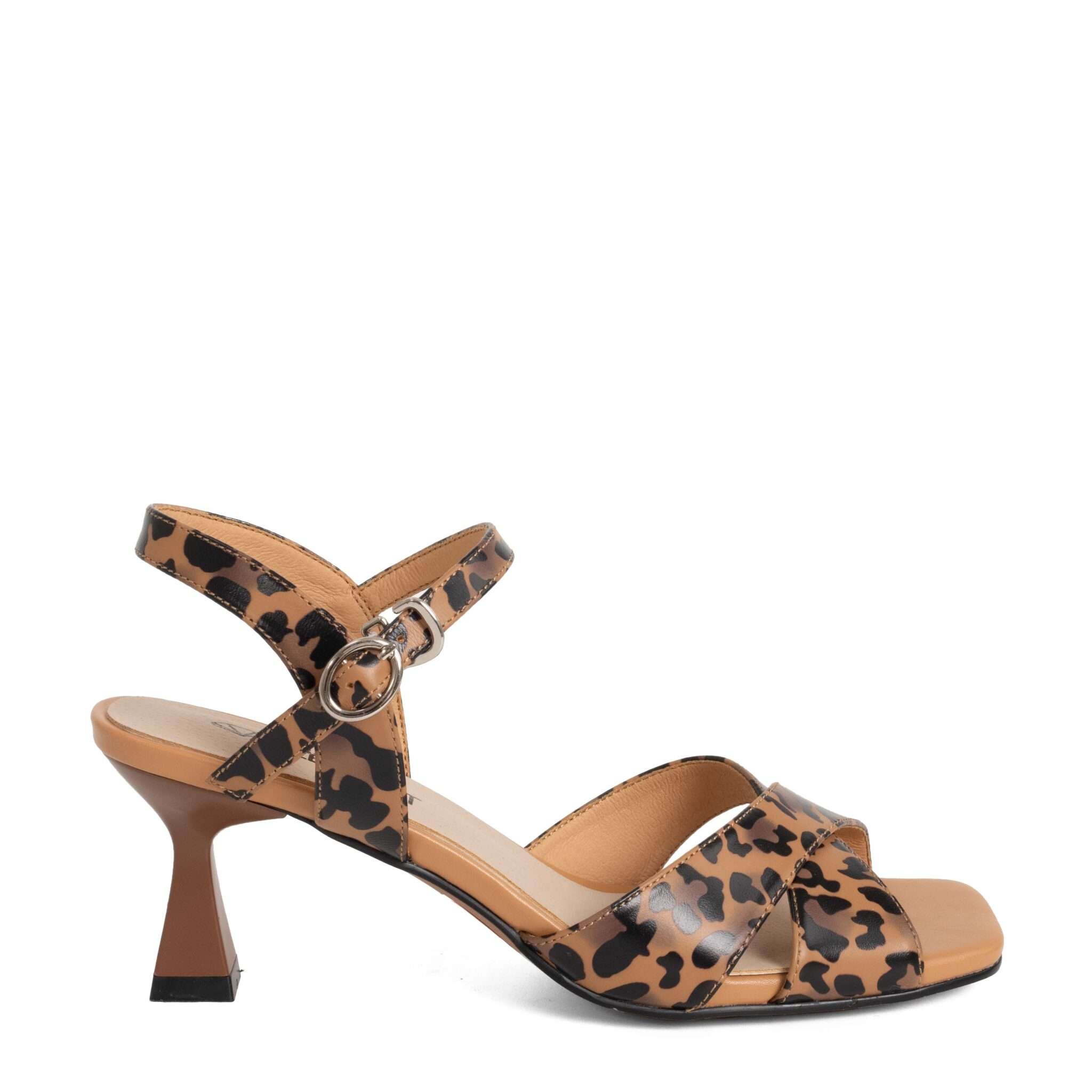 Classic Women high heel pumps with leopard microfiber leather