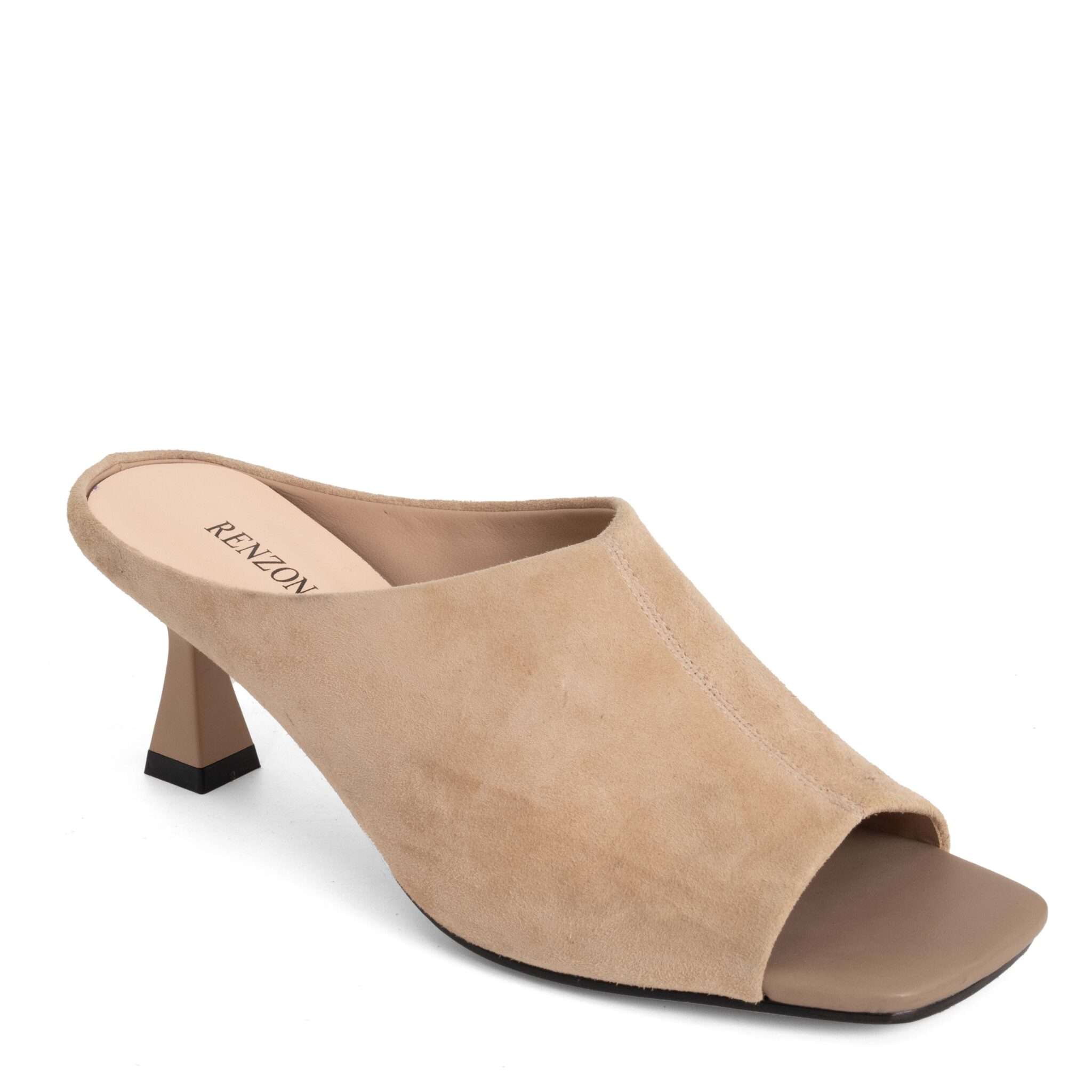 NEW Women heeled sandals with Beige Kidskin