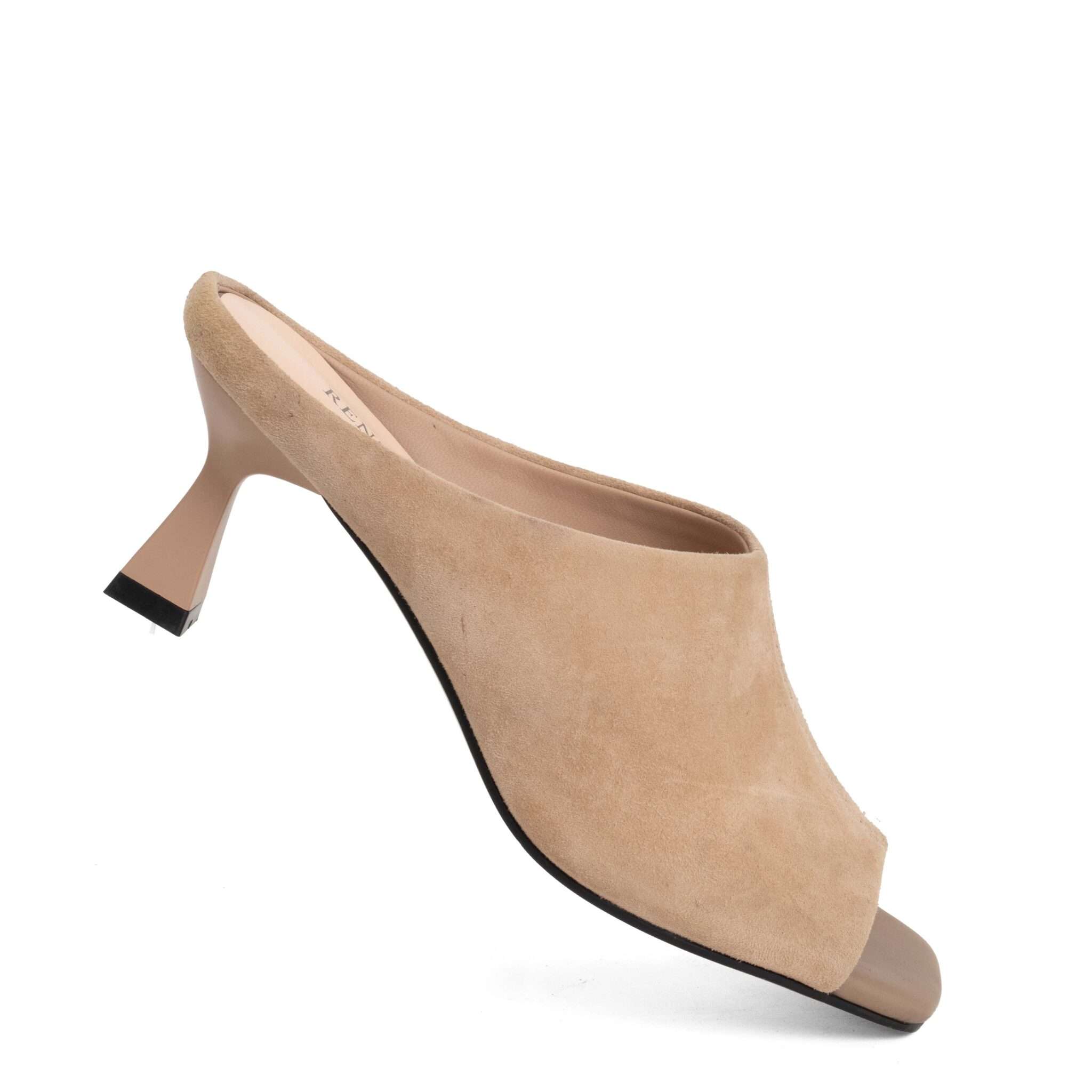 NEW Women heeled sandals with Beige Kidskin