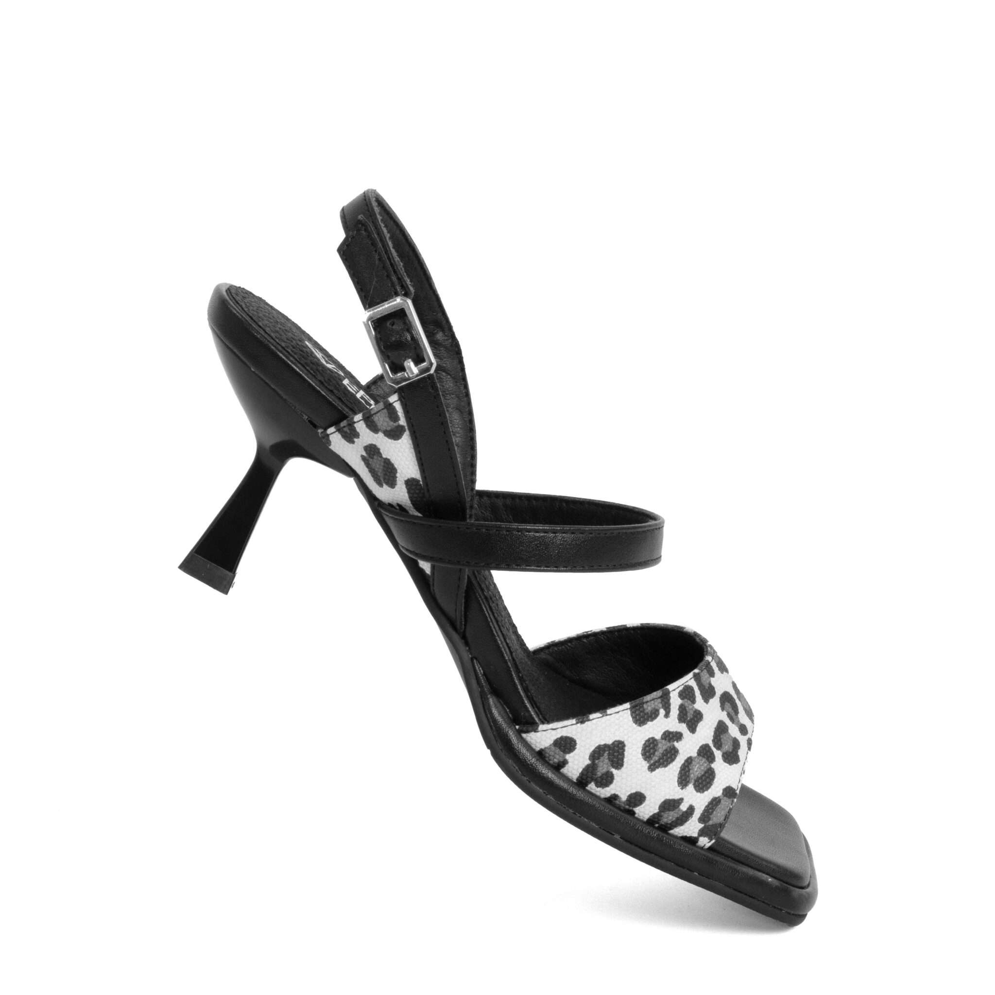 Classic Women high heel pumps with Black Microfiber leather