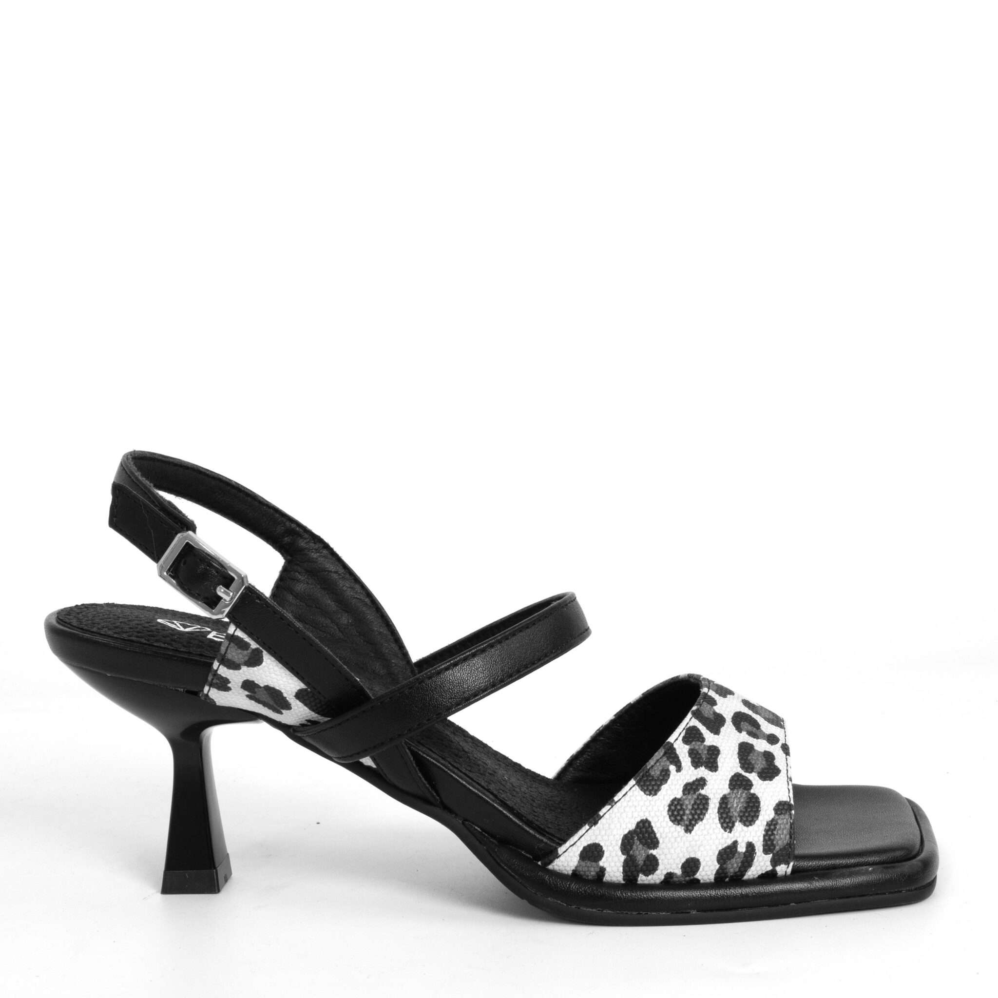 Classic Women high heel pumps with Black Microfiber leather